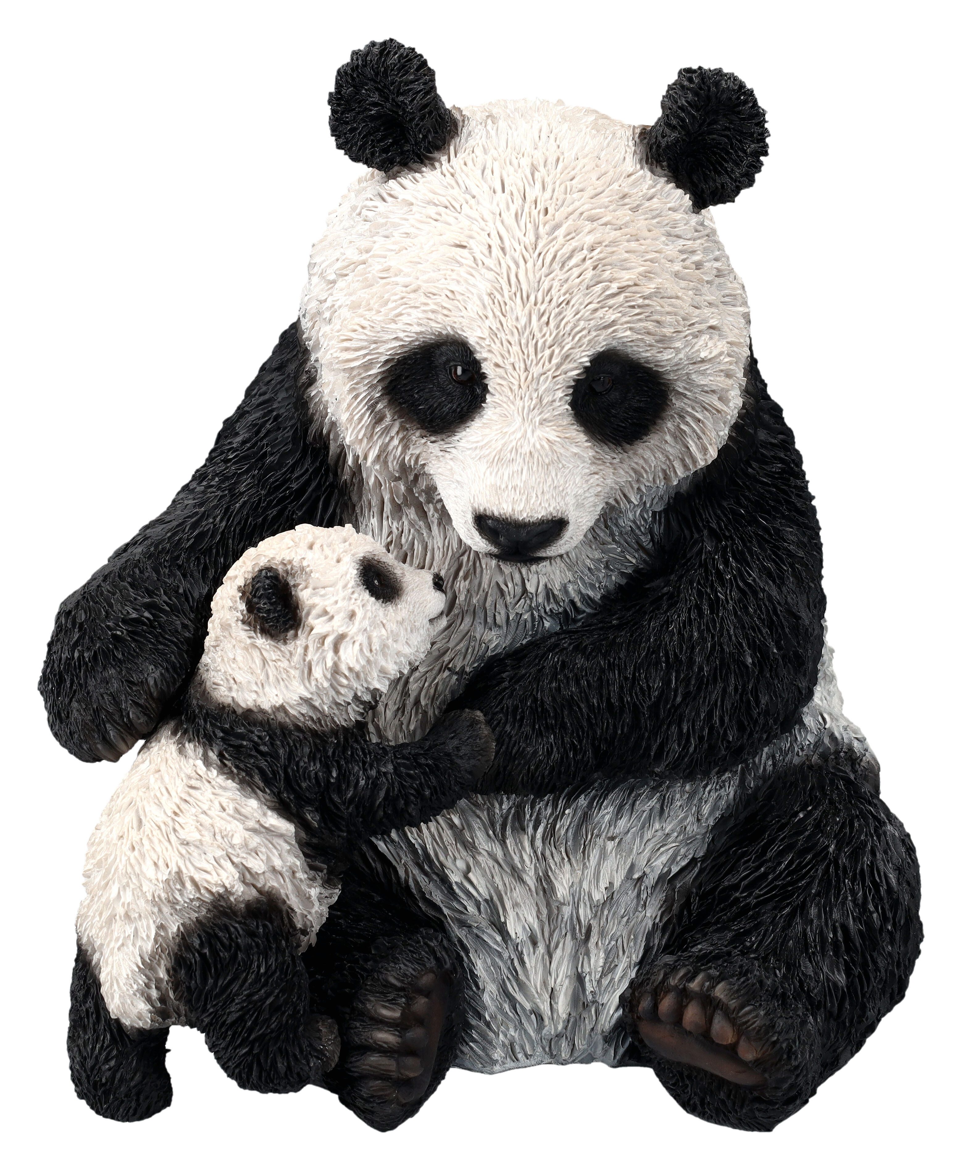 Tierfigur Panda Figur - Mutter mit Baby - Dekoration Tierfigur Pandabär