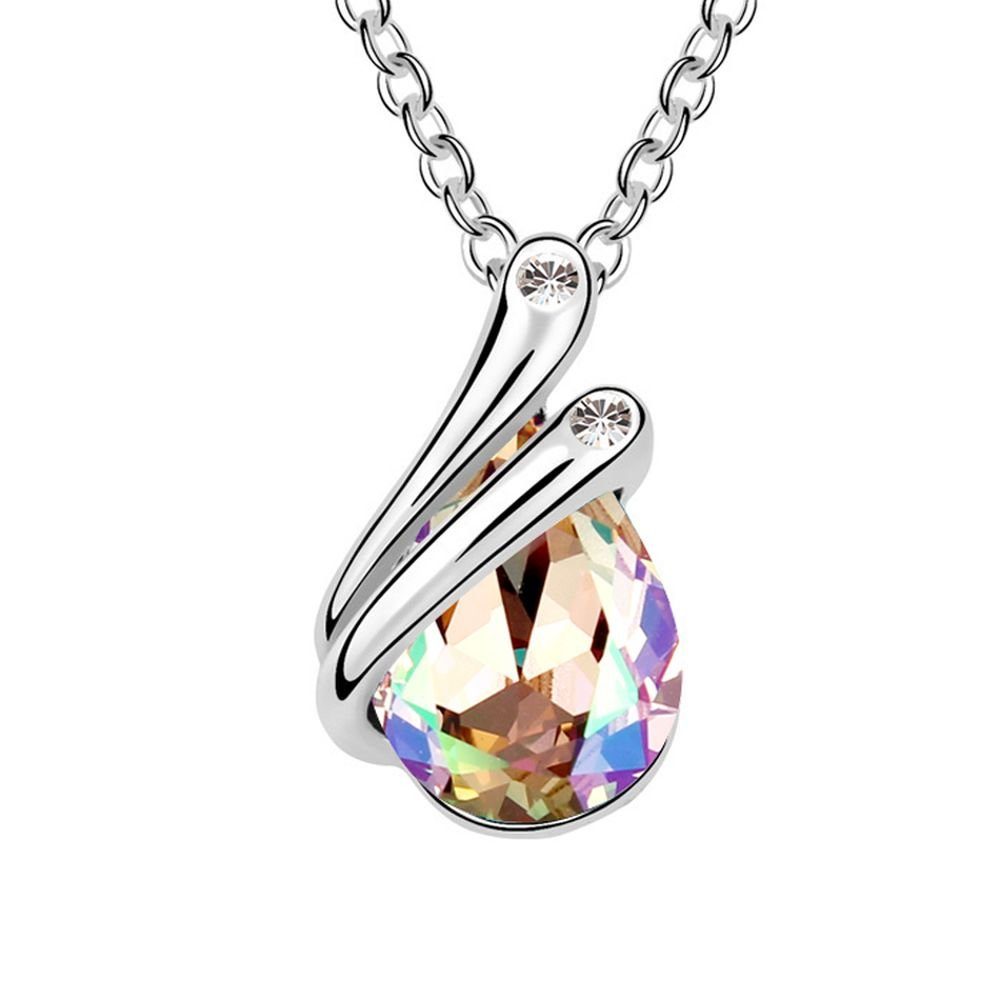 Halskette Damen (1-tlg), Regenbogen Messing Silber BUNGSA Kette Necklace aus Ketten-Set