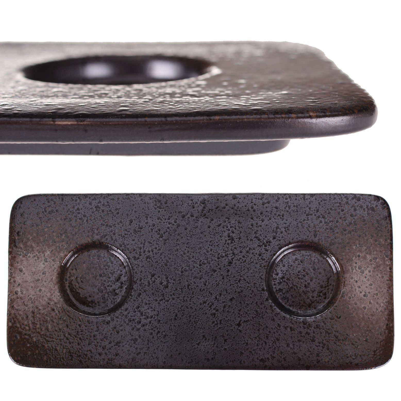 Goodwei Teeservice Matcha-Set "Goma" - Schale Chawan, 80er Matchabesen, Halter & Tablett (5-tlg), 1 Personen, Keramik, handgearbeitet