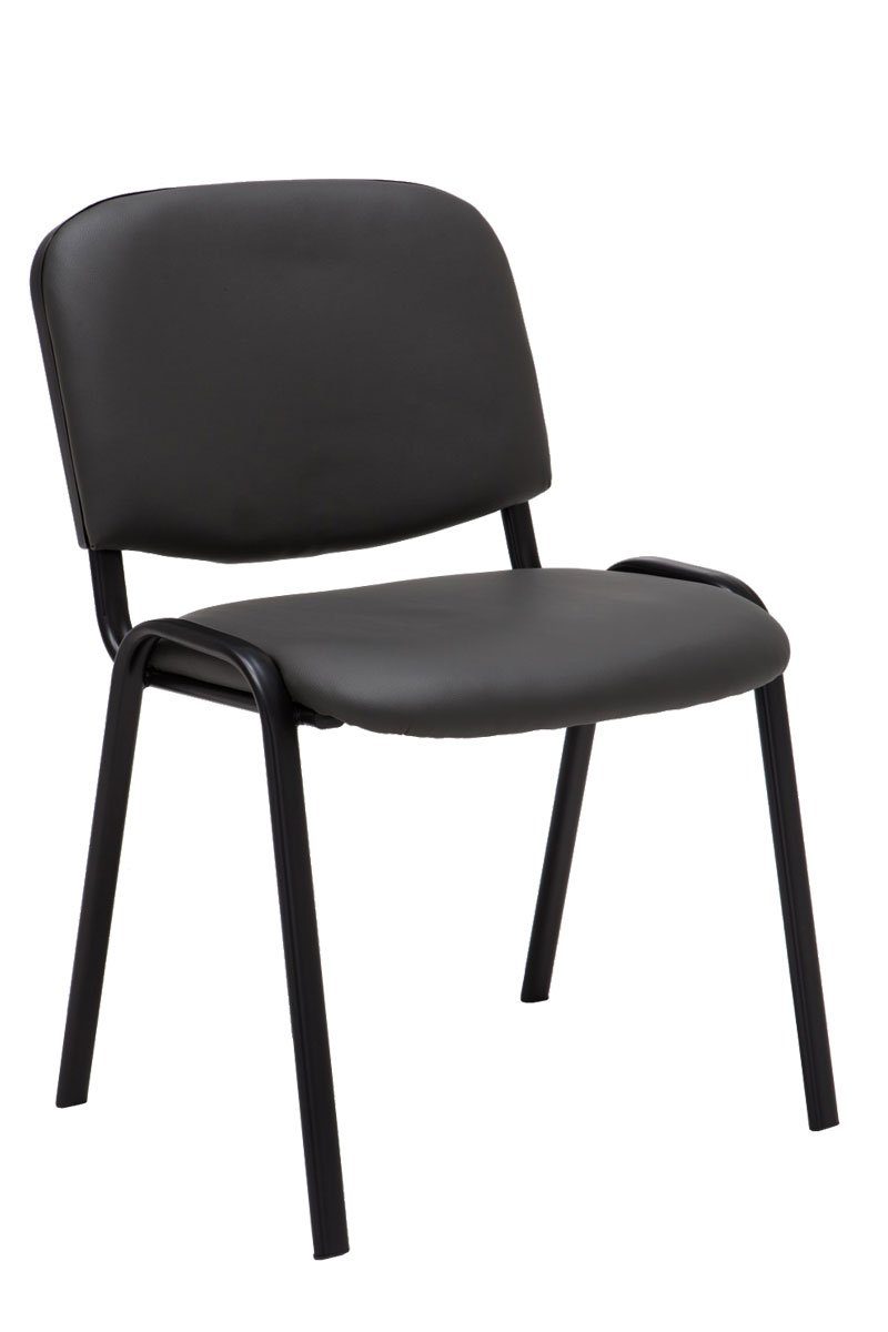 Warteraumstuhl (Besprechungsstuhl hochwertiger - Konferenzstuhl Sitzfläche: matt Polsterung Metall mit schwarz Gestell: grau Keen TPFLiving Besucherstuhl - Messestuhl, - 4 St), Kunstleder -