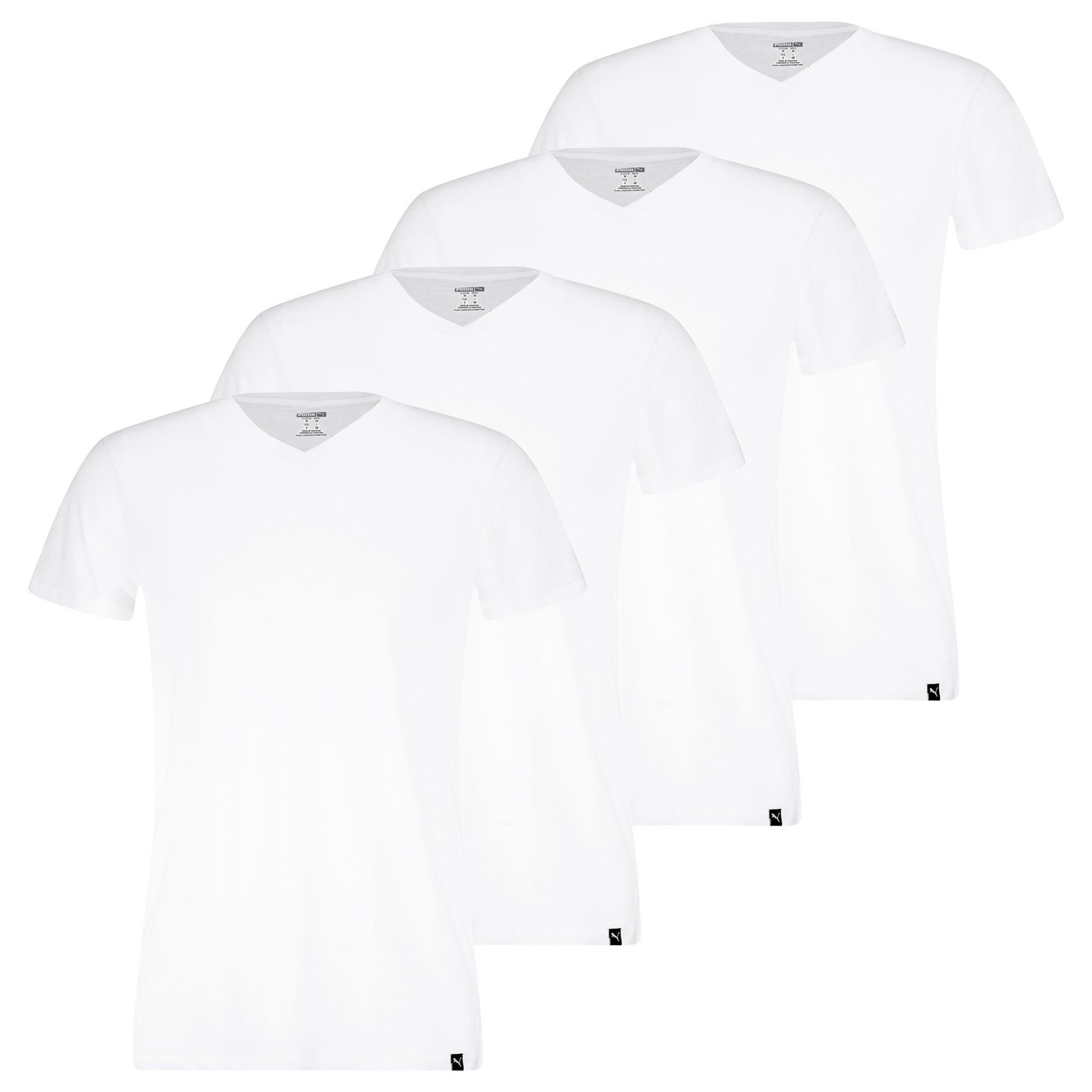 PUMA T-Shirt Herren T-Shirt 4er Pack Baumwolle V-Neck Tee 4P (Packung, 4er Pack)
