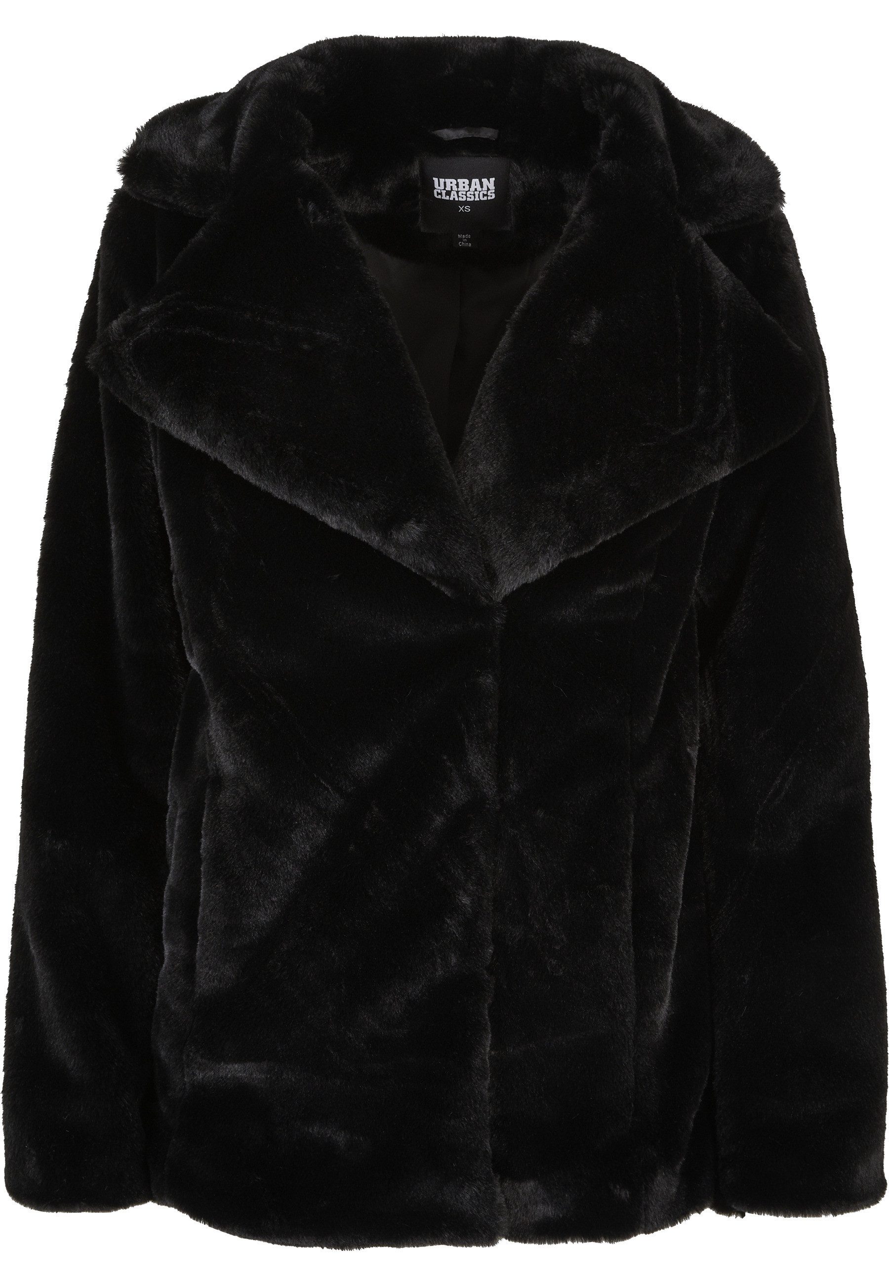 URBAN CLASSICS Winterjacke Urban Classics Damen Ladies Lapel Teddy Jacket (1-St)