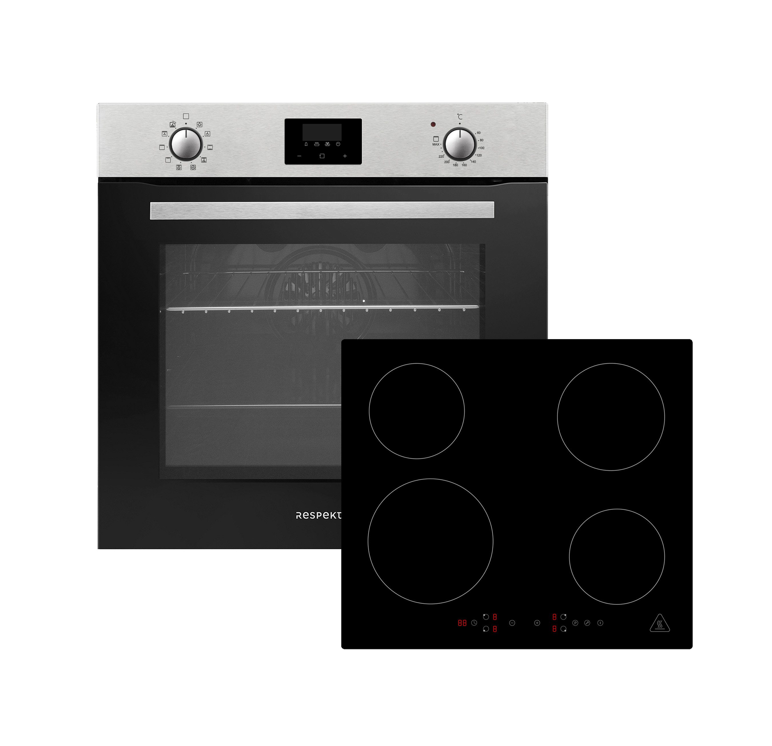 RESPEKTA Backofen-Set ASET1404295I Jim, mit 1-fach-Teleskopauszug, EEK: A; 72 Liter Garraum; 9 Leistungsstufen