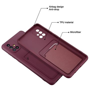 CoolGadget Handyhülle Card Case Handy Tasche für Samsung Galaxy A71 6,7 Zoll, Silikon Schutzhülle mit Kartenfach für Samsung Galaxy A71 Hülle