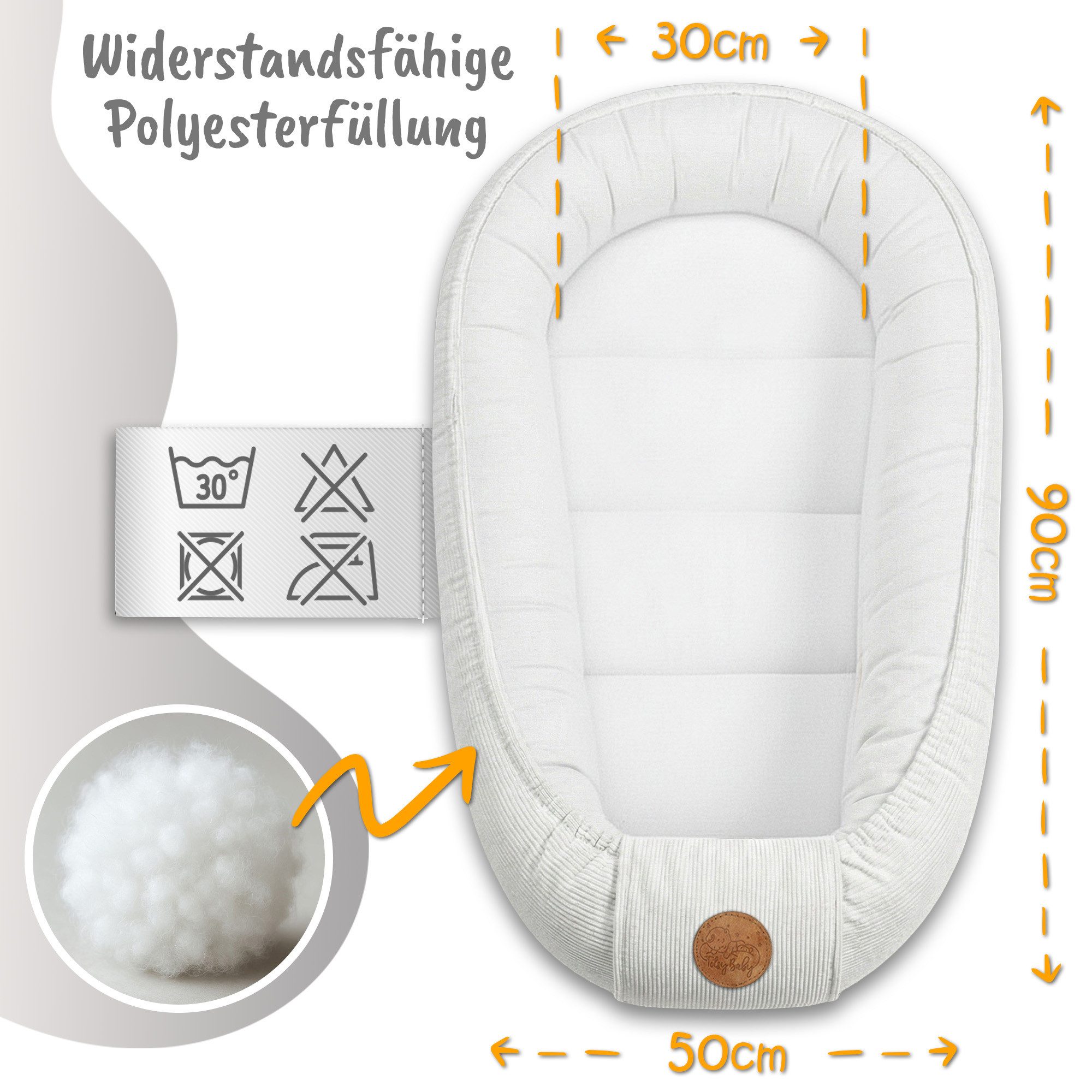 Totsy Baby Kuschelnest Nestchen Baby - Babynestchen Neugeborene Babynest für kinderbett – Bild 2 von 5