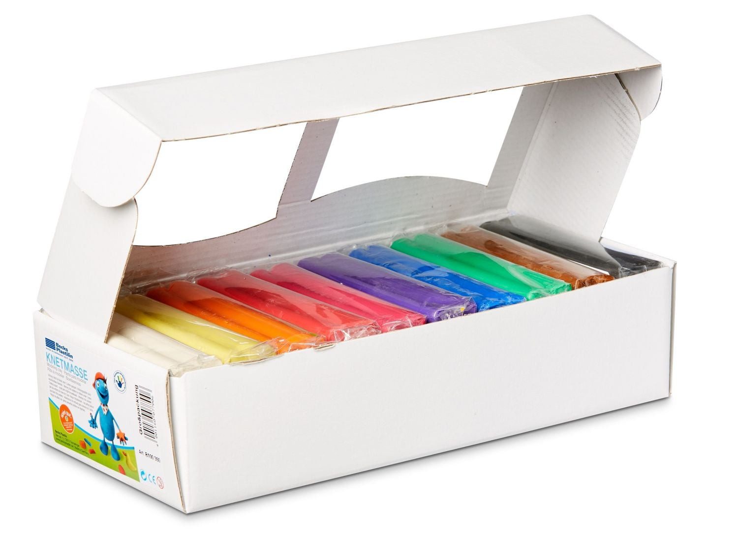 Corvus Kinder-Schaufel Becks Plastilin - 2,5 kg bunte Knetmasse, 10er Pack je 250g
