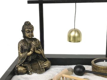 Yudu Dekofigur Zen - Garten mit Buddhafigur Glocke Stein Sand Nr: HY1902