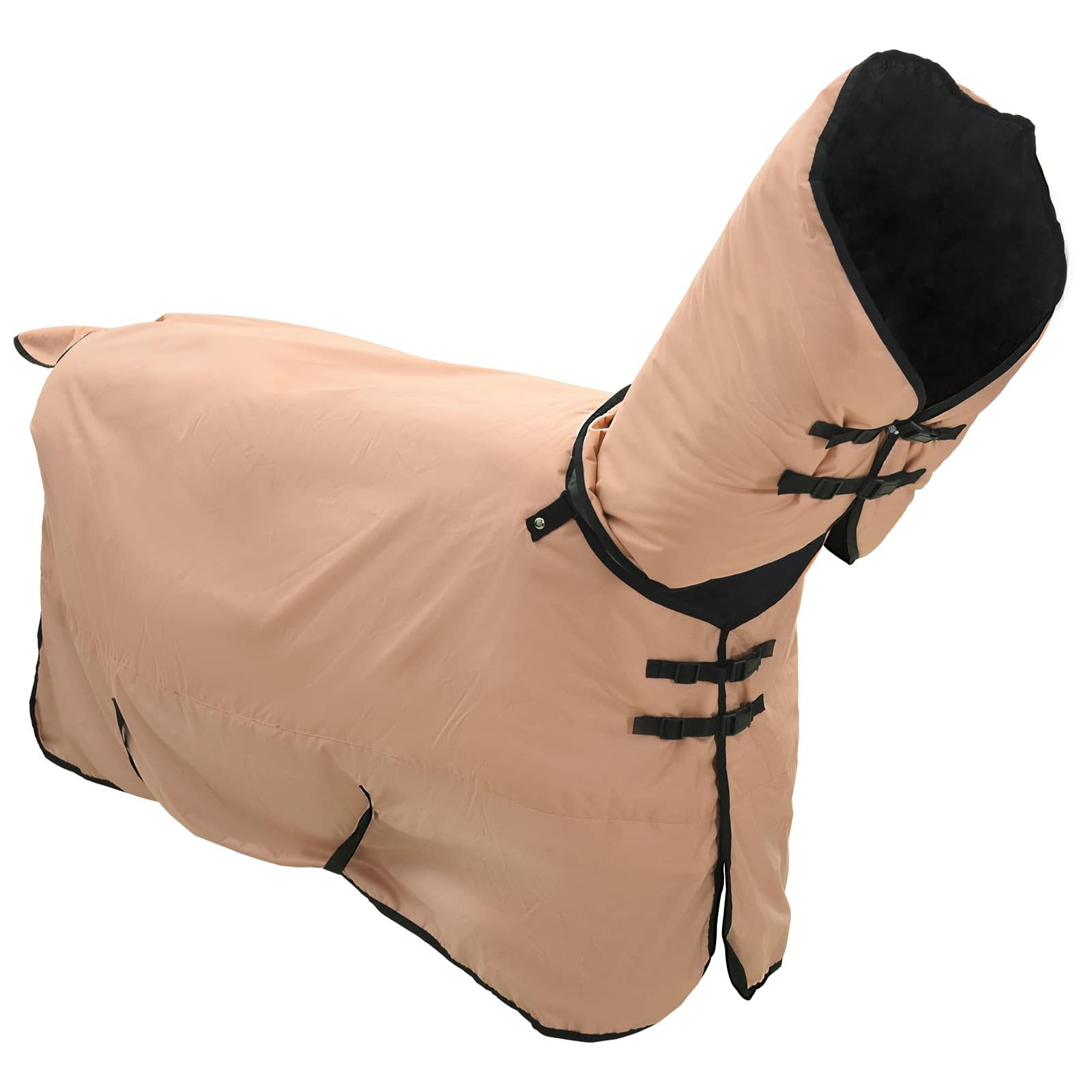vidaXL Tierdecke Pferdedecke Cappuccino 155 cm Polyester