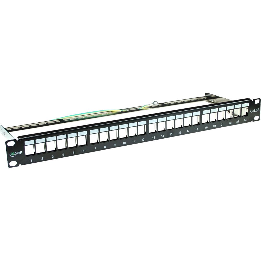 Patchfeld Cat.6A 24-fach Keystone Snap-In Leerblech 4826cm (19) 1HE s Netzwerk-Patch-Panel