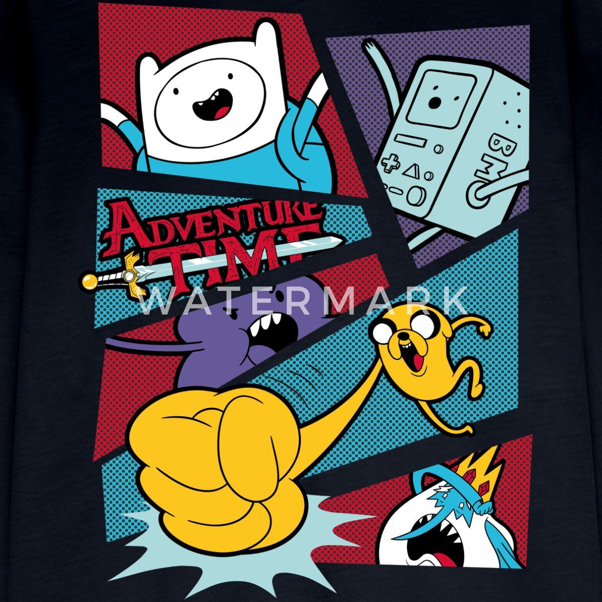 Spreadshirt T-Shirt Adventure Time Mit Finn Und Jake Comic Felder Teenager Premium Langarm (1-tlg)