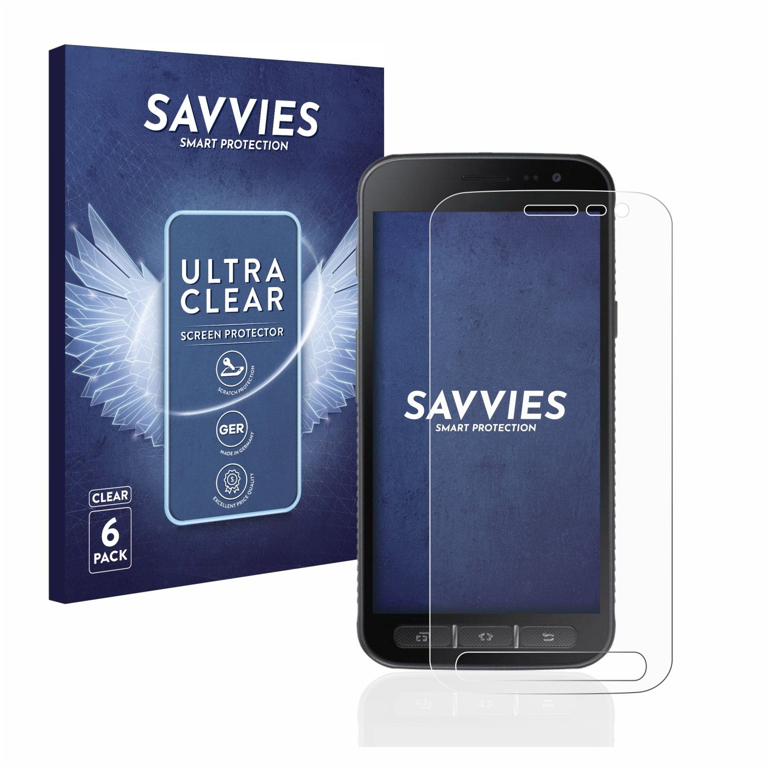 Savvies Displayschutzfolie Schutzfolie für Samsung Galaxy XCover 4, 6 Stück, Displayschutz Schutz Folie Klar Transparent