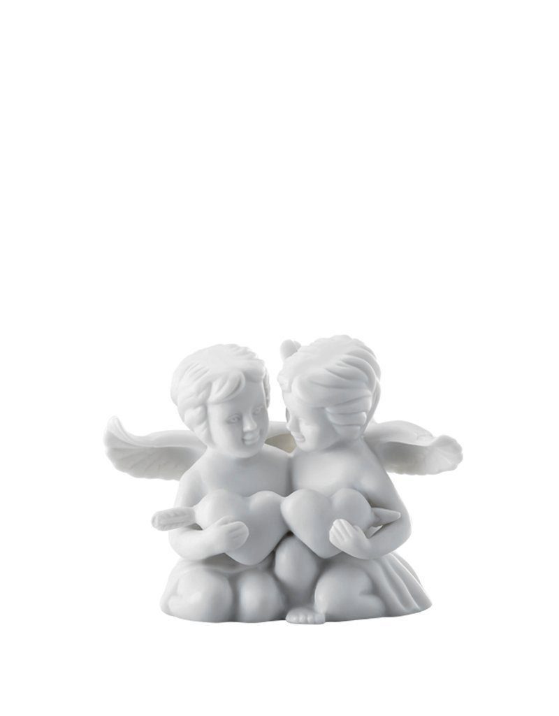 Rosenthal Engelfigur Engelpaar nit Herz Porzellan, klein matten aus