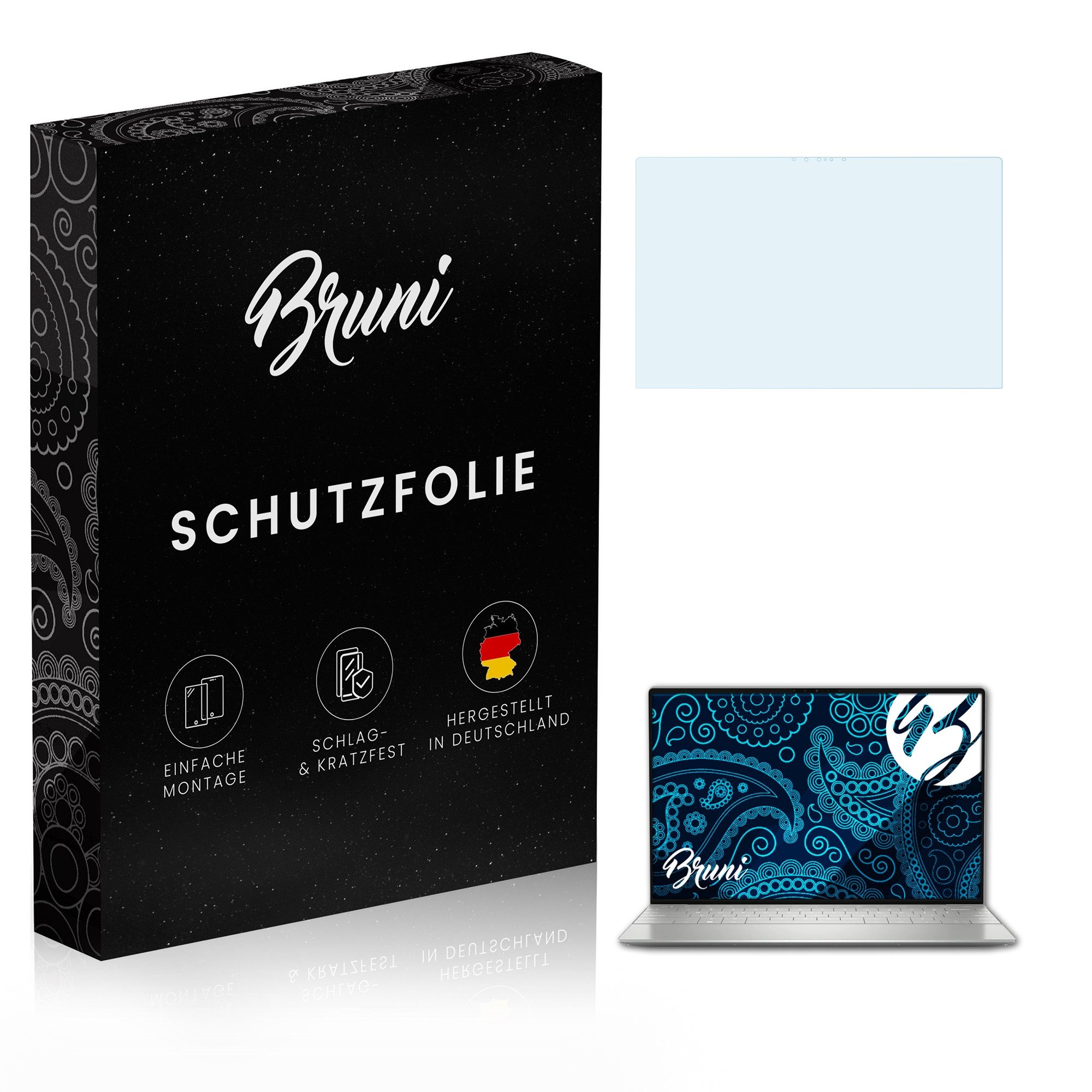 Bruni Schutzfolie Glasklare Displayschutzfolie für Dell XPS 13 Plus, (2 Folien), praktisch unsichtbar
