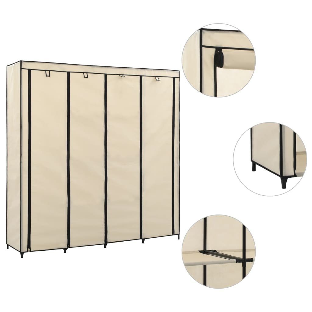 furnicato Kleiderschrank Kleiderständer Creme 175 x 45 x 170 cm mit stabilem Eisenrahmen