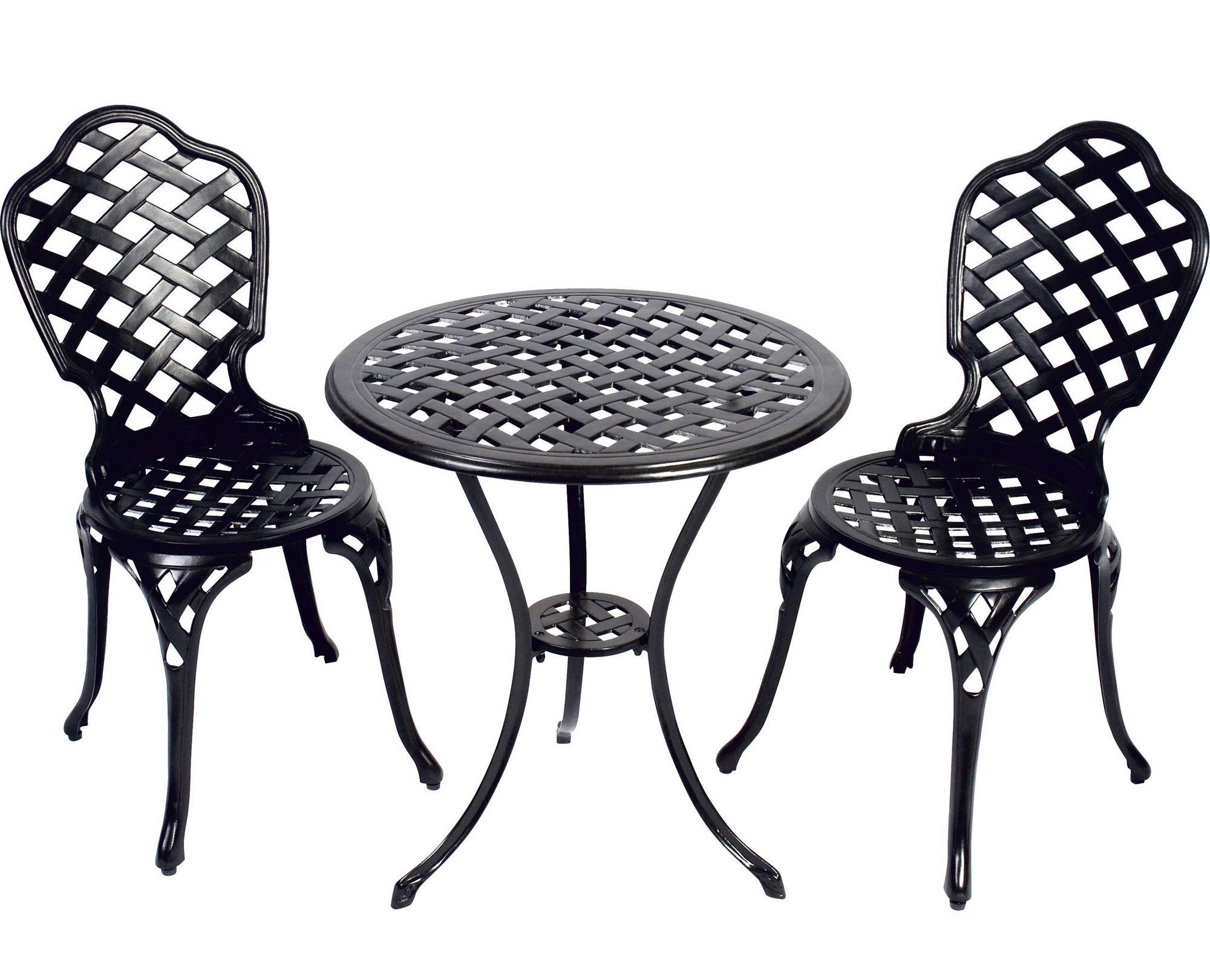 Lesli Living Gartenlounge-Set Lesli Living Guß-Bistroset 3-teilig "Kensington" schwarz