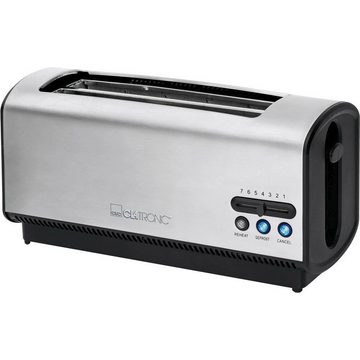 CLATRONIC Toaster Langschlitztoaster inox, 4 Fonduegabeln