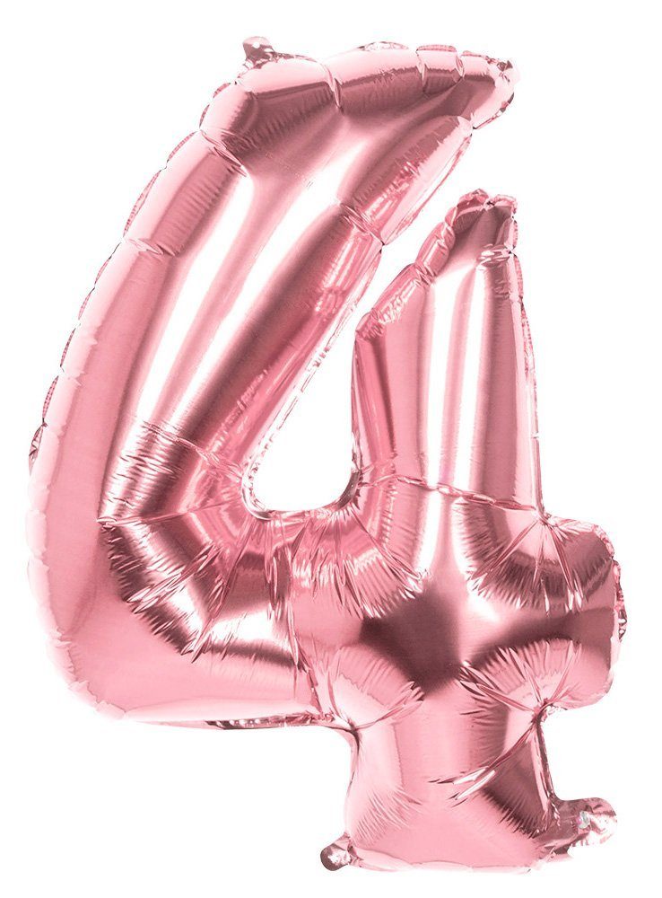 Boland Folienballon Folienballon 4 rosegold 86 cm, Ballon zur Befüllung mit Gas - für Geburtstag & Jubiläum