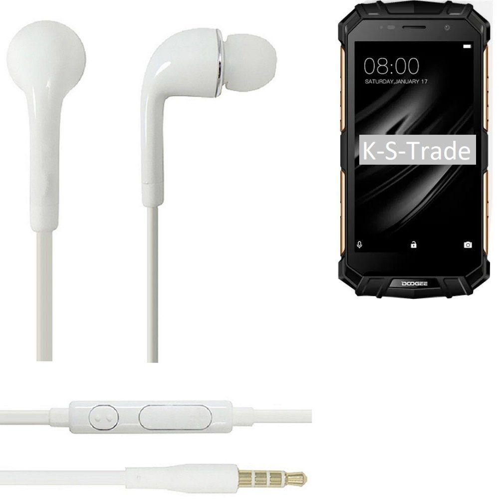 K-S-Trade für Aermoo M1 In-Ear-Kopfhörer (Kopfhörer Headset mit Mikrofon u Lautstärkeregler weiß 3,5mm)
