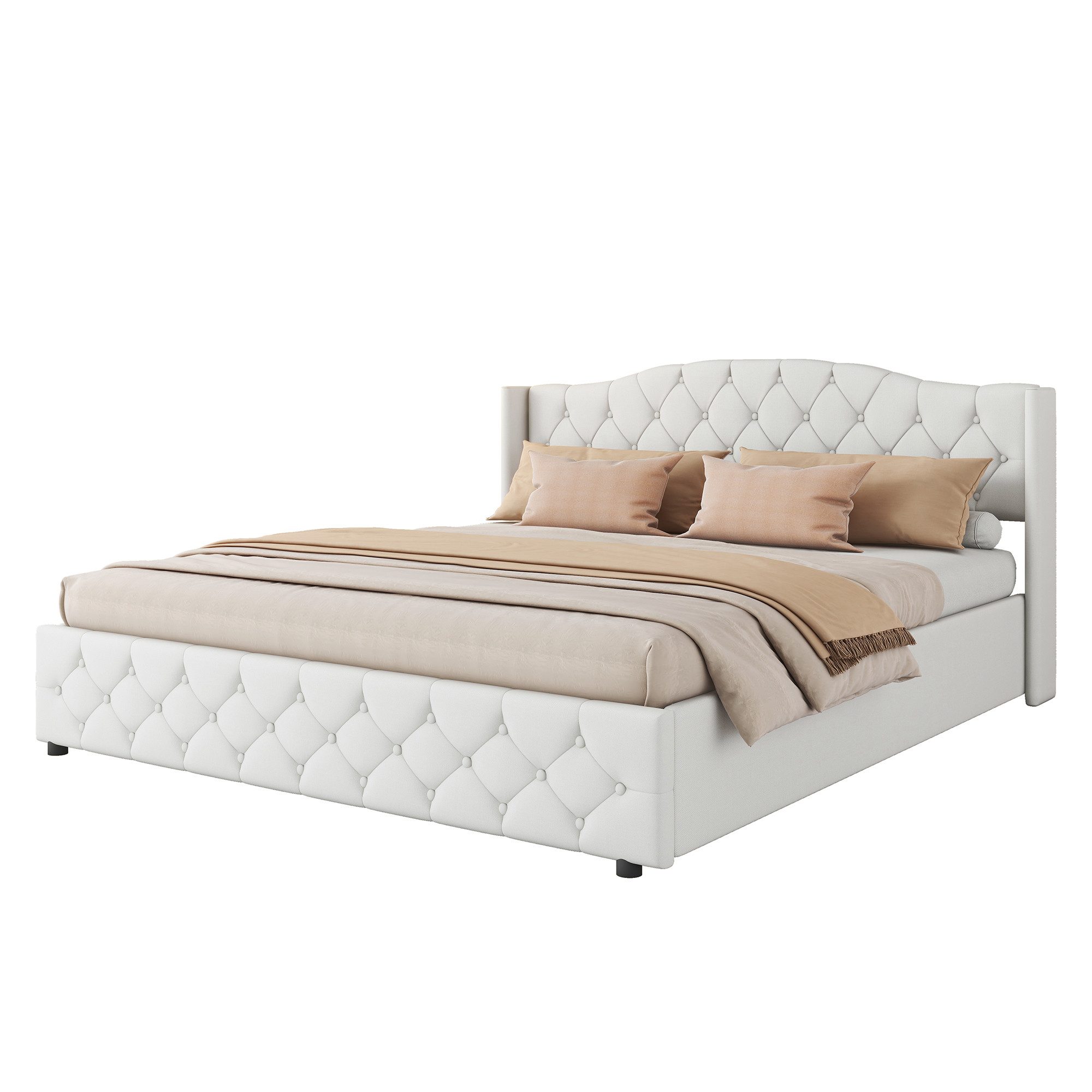 OKWISH Polsterbett Funktionsbett Doppelbett Bett Stauraumbett günstig online kaufen