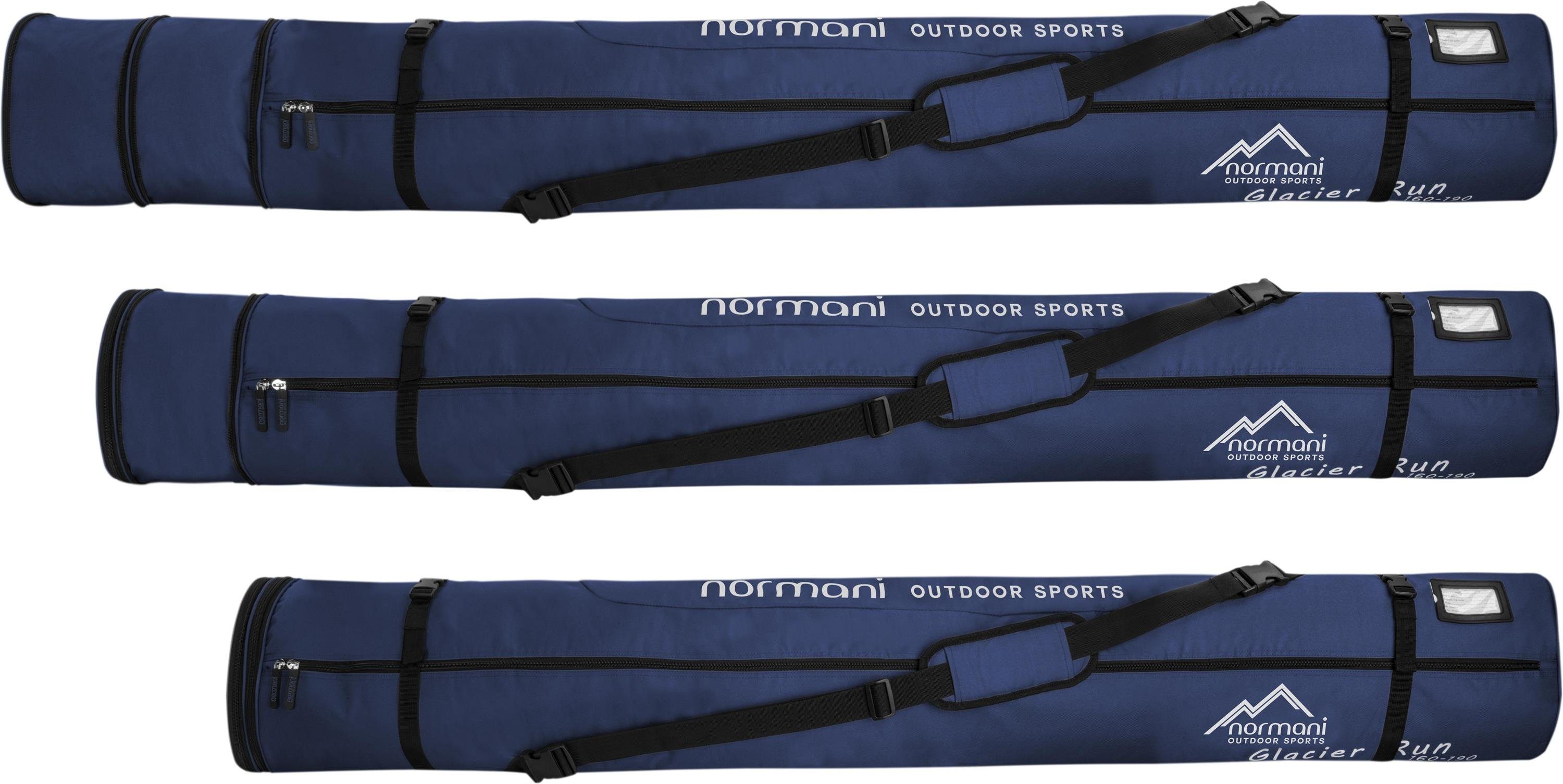 Navy Sporttasche Skihülle für Aufbewahrungstasche Skier Längenverstellbar cm bis Run Skitasche Skitasche - normani cm und Skistöcke 160/190, 160 190 von Glacier Transporttasche