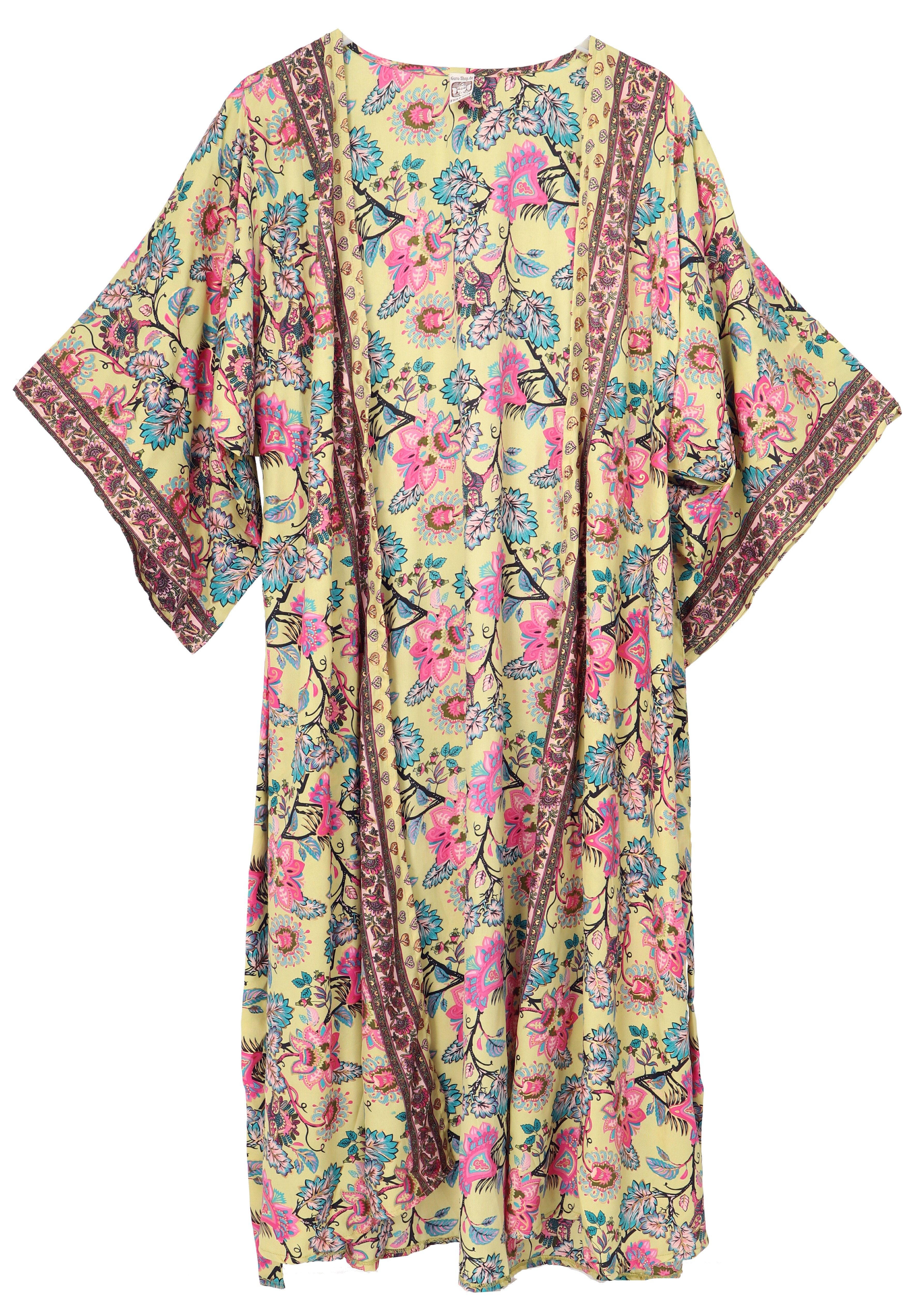 Guru-Shop Kimono Kimonokleid, seidig glänzender Boho günstig online kaufen