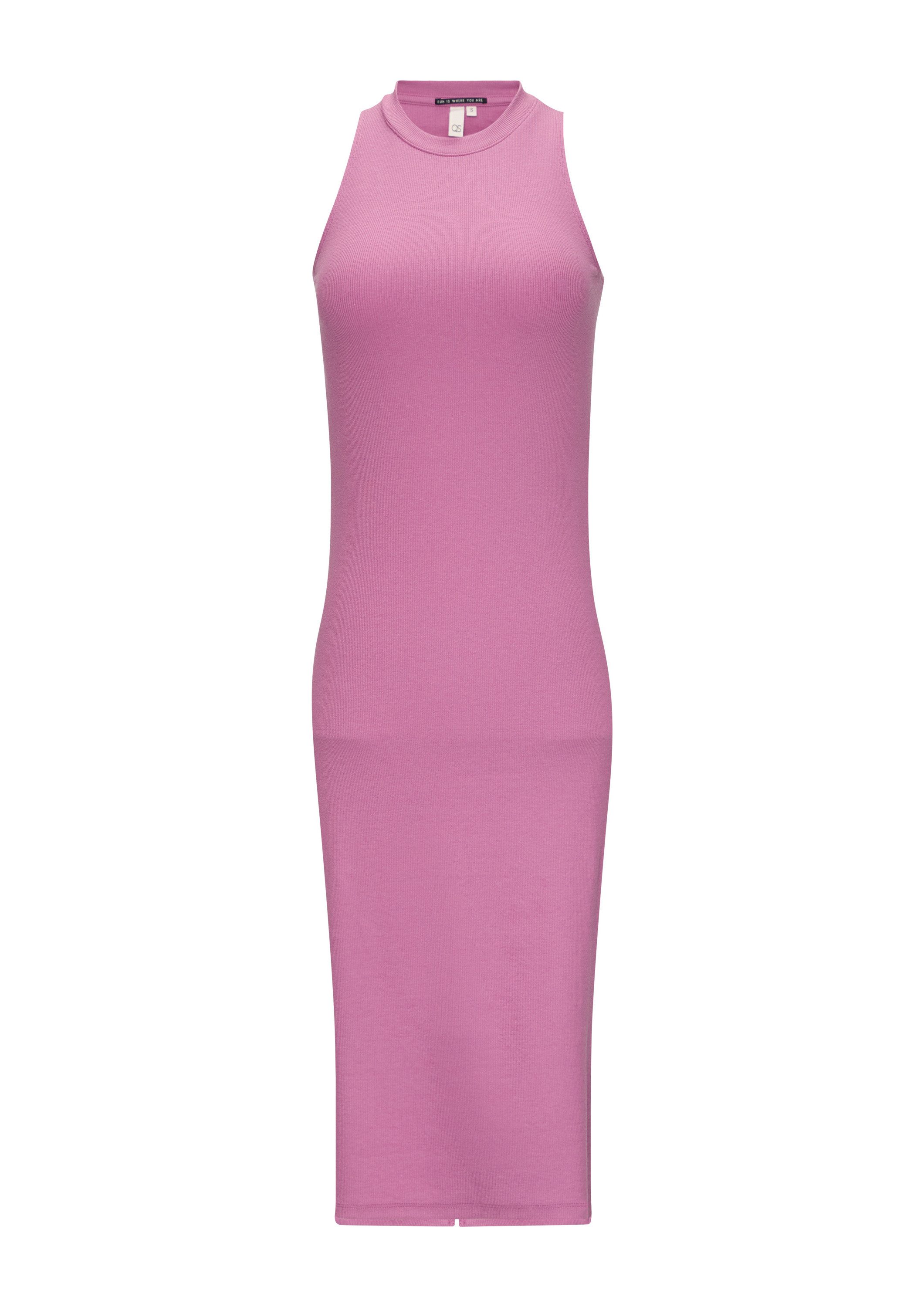 QS Midikleid Kleid Elastisches Rippkleid im Slim Fit mit Rückenausschnitt günstig online kaufen