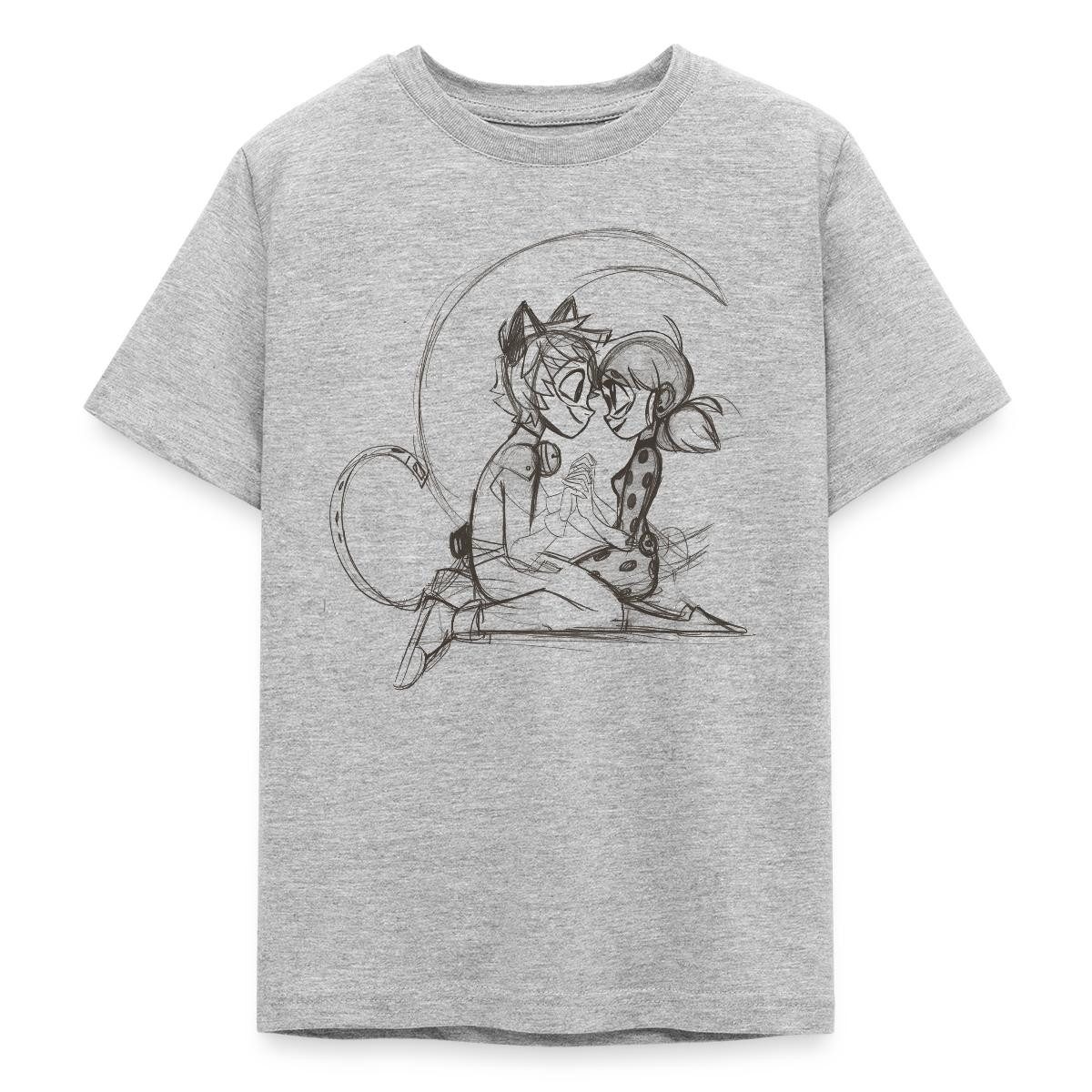 T-Shirt Miraculous Ladybug Und Cat Noir Zeichnung Teenager T-Shirt