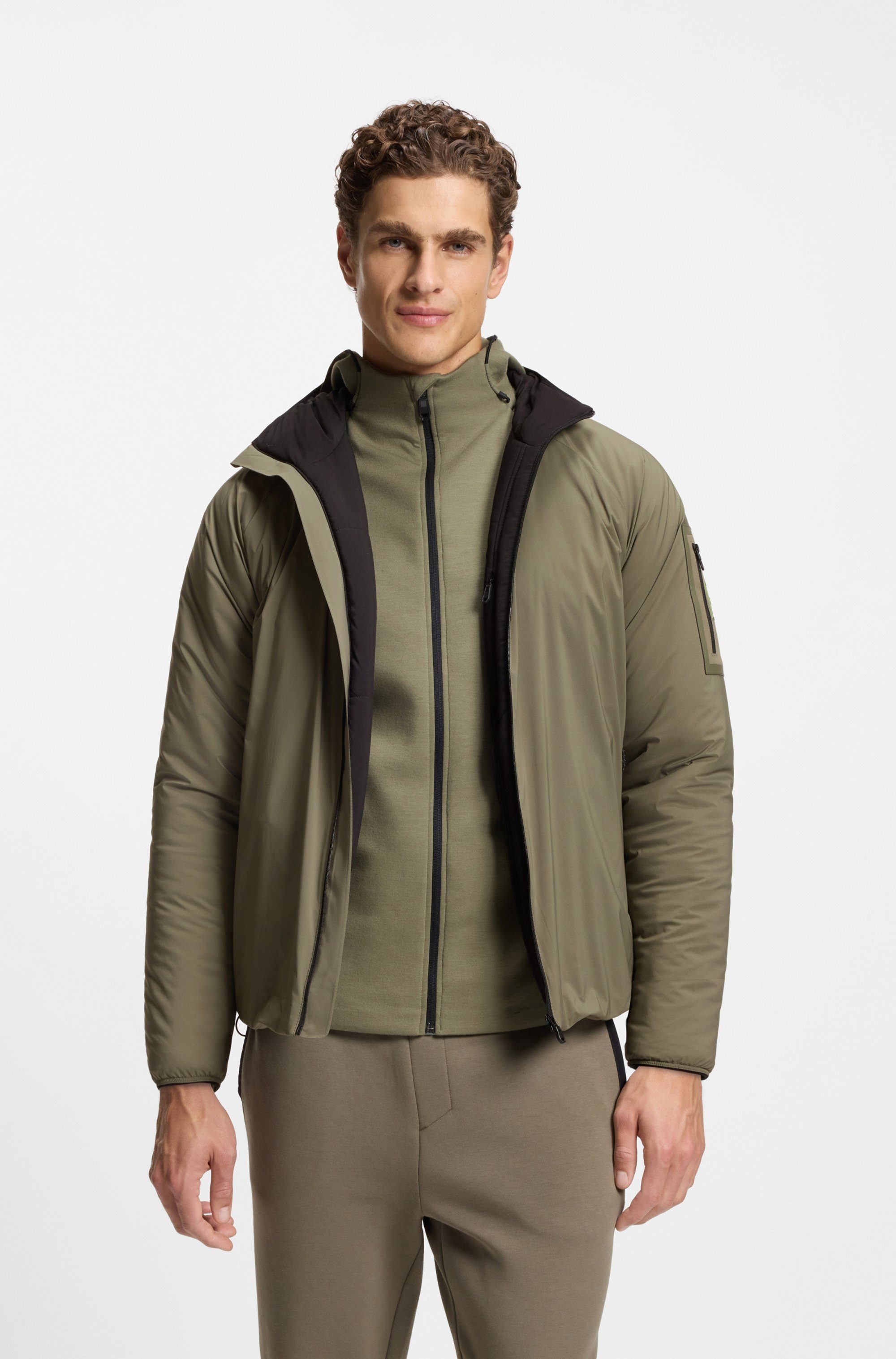BOSS GREEN Outdoorjacke leicht wattiert, 4-Wege-Stretch-Qualität, Regular Fit