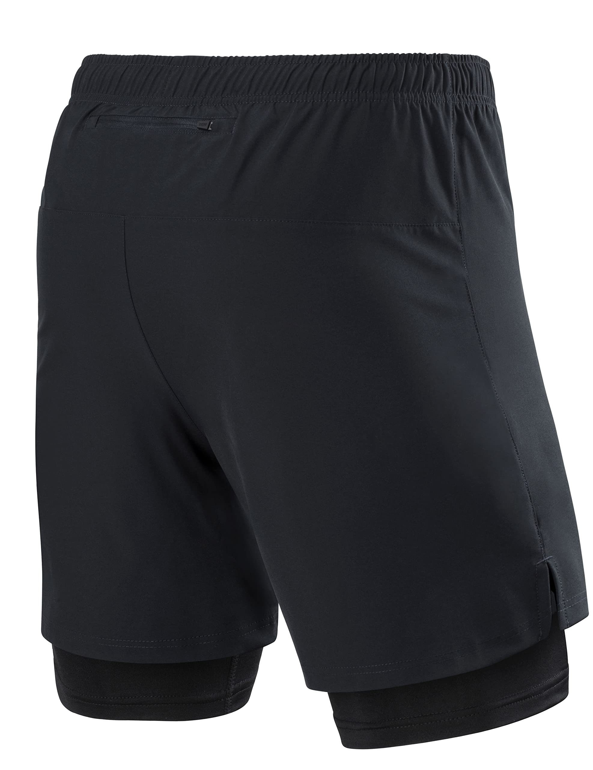 Schwarz, TCA Trainingsshorts - TCA Kompressionshose 2-in-1 XL Herren Laufhose mit