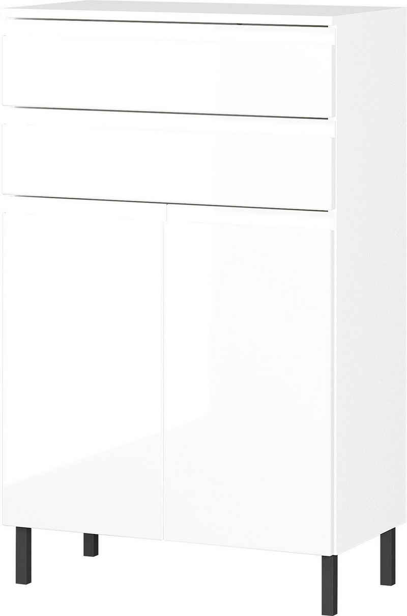 GERMANIA Badkommode Scantic, Breite 60 cm, Badezimmerschrank, 2 Türen, 2 Schubkästen, Türdämpfer