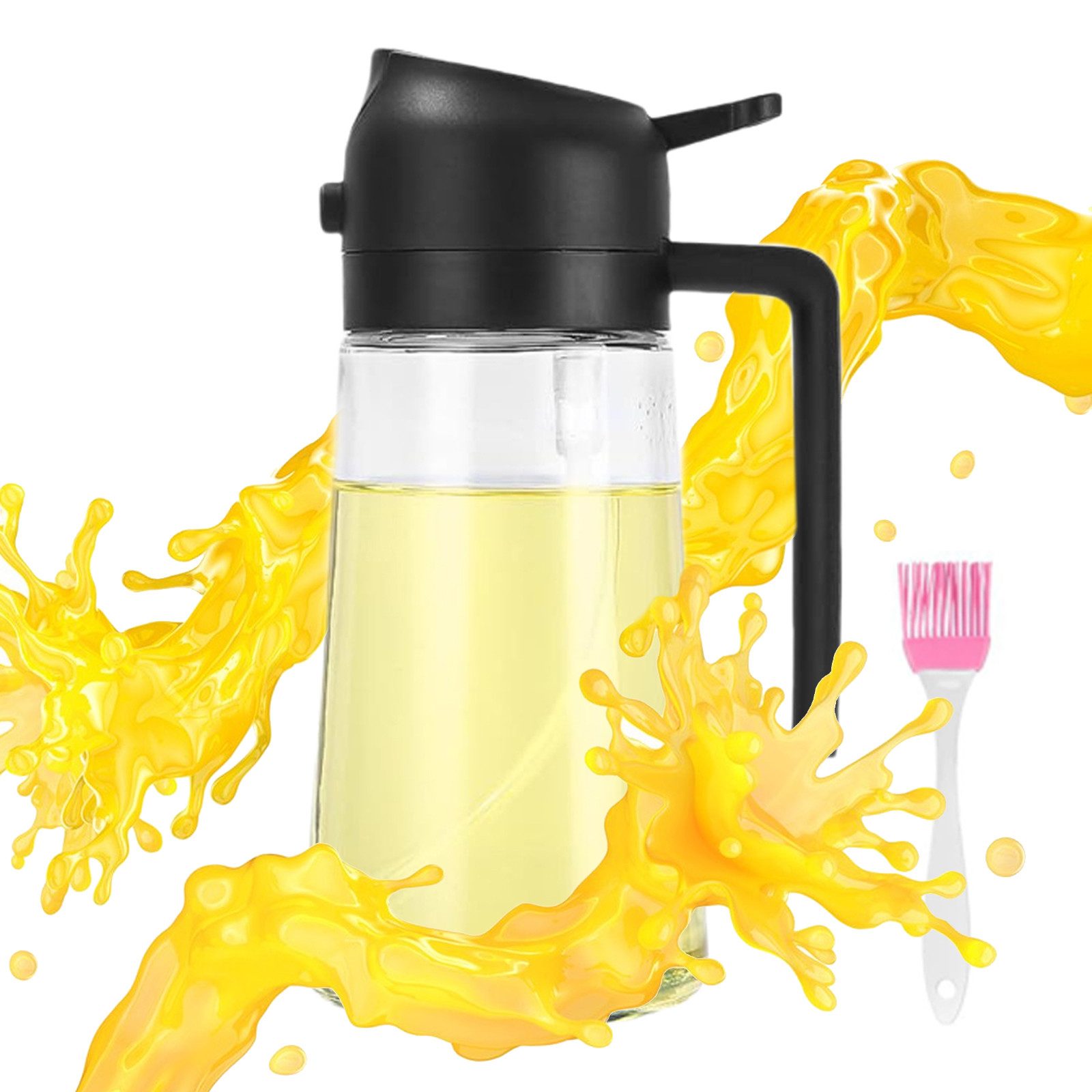 Ölspender 500 ml 2-in-1-Multifunktions-Ölflasche für die Küche, Sprühdose