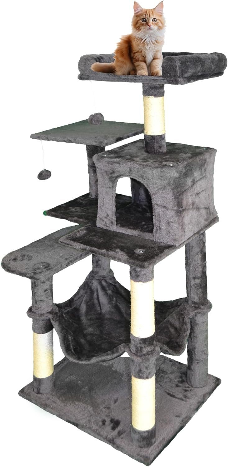 Defactoshop Kratzbaum Kratzbaum dicken Säule, 143 cm, stabil, Katzenmöbel, Katzenbaum