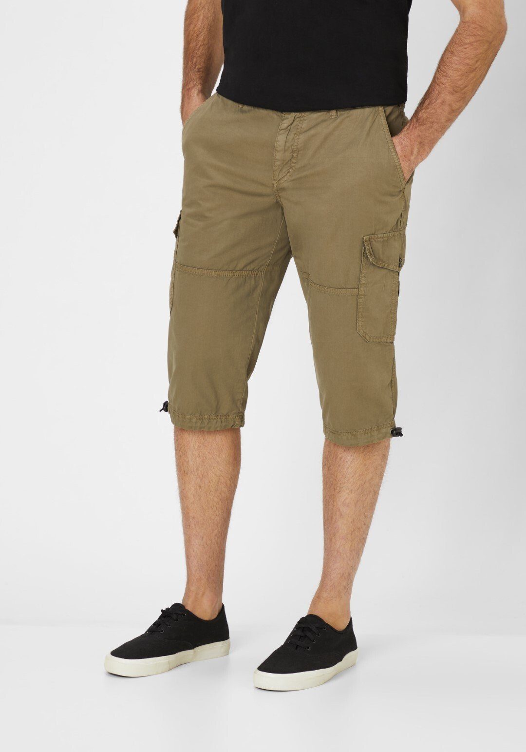 Redpoint Cargobermudas PEERS Modern Fit Caprihosen aus reiner Baumwolle oliv