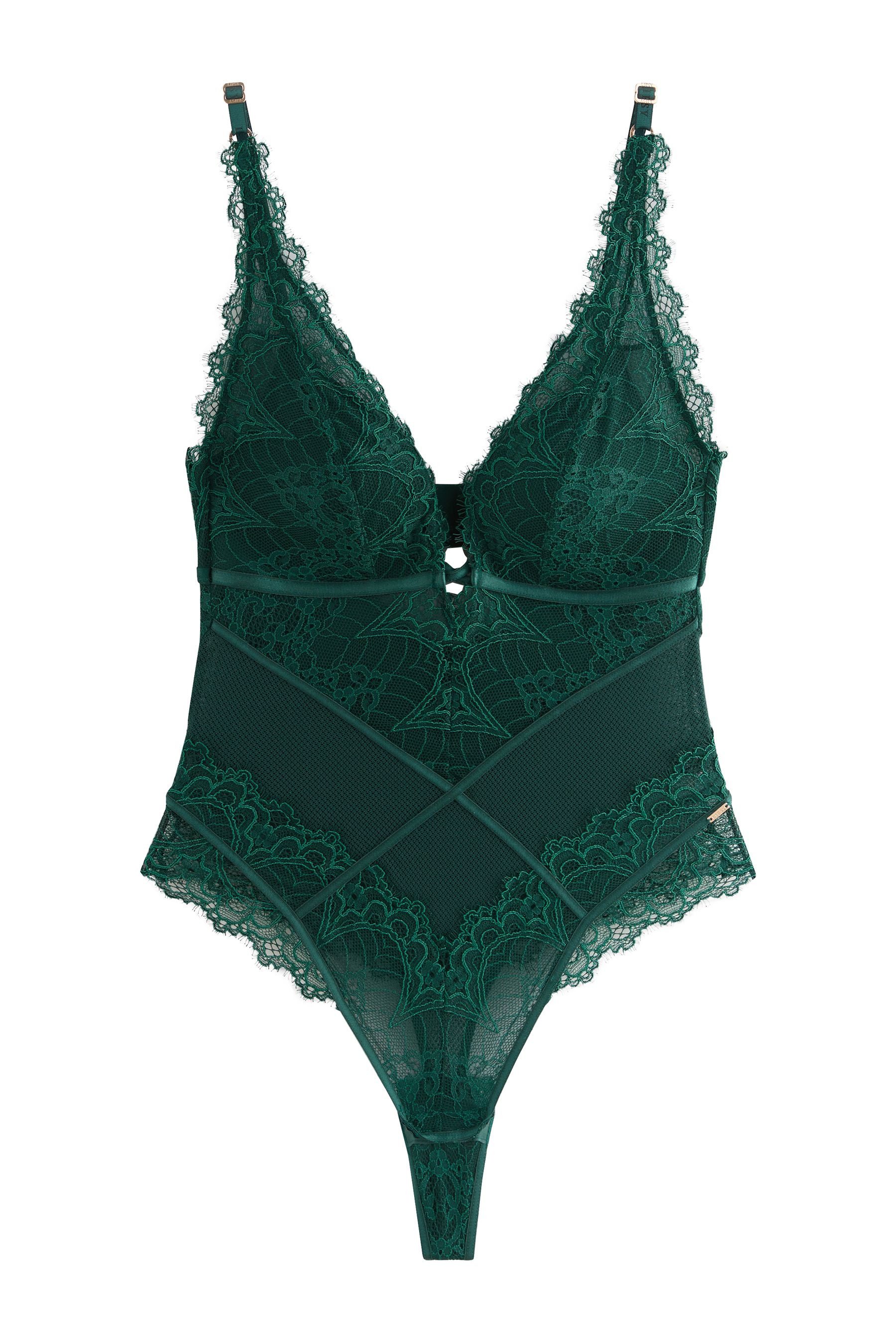 LIPSY Stringbody Lipsy Body mit Spitze, tiefem Ausschnitt und Tanga (1-tlg)