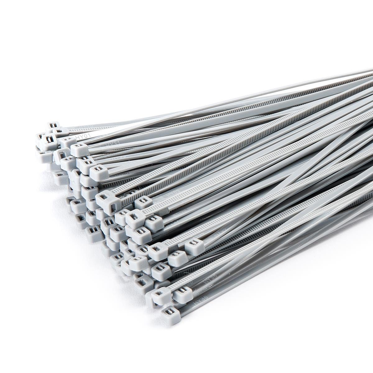 HaGa Kabelbinder 100 Stück Kabelbinder 300mm x 3,6mm in silber (100-St)