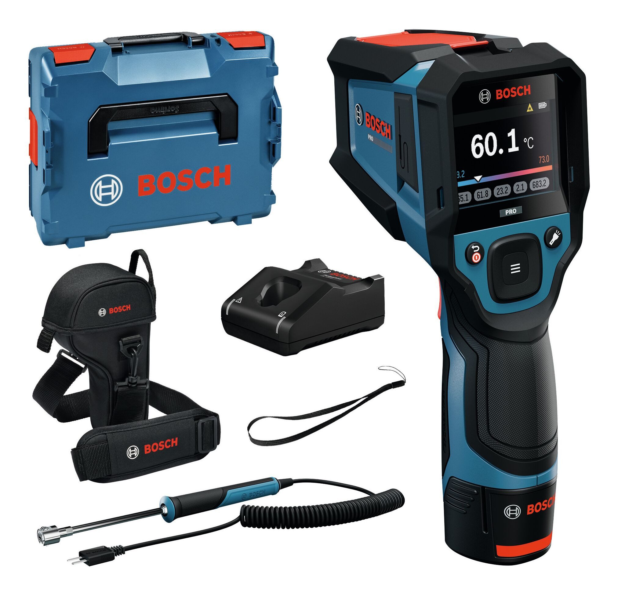 BOSCH Wärmebildkamera GIS 12V-800-16, Thermodetektor mit 1x Akku 2 Ah & Werkzeugtasche - in L-BOXX 136