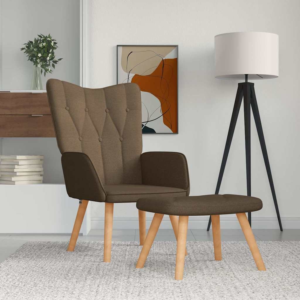 vidaXL Relaxsessel, Relaxsessel mit Hocker Braun günstig online kaufen