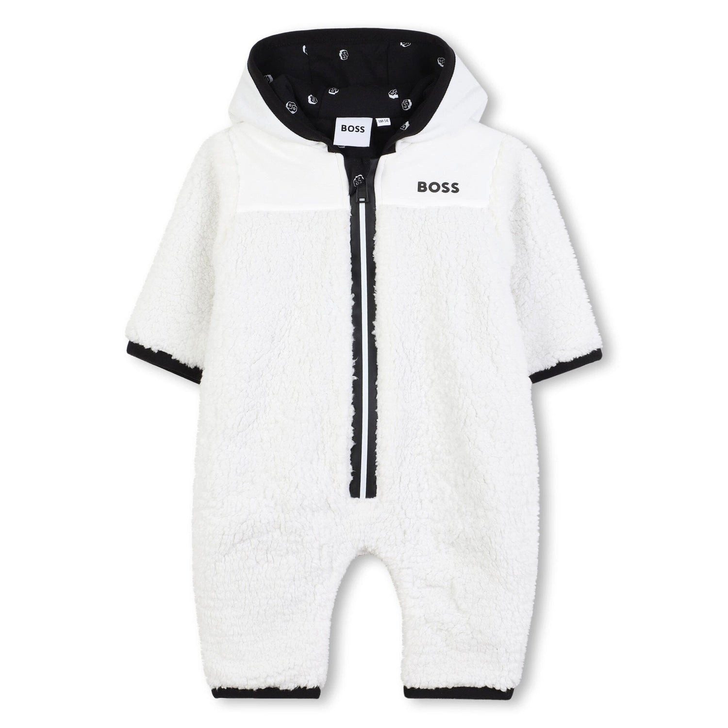 BOSS Overall BOSS Baby Winter-Overall im Materialmix-gebrochenes Weiß