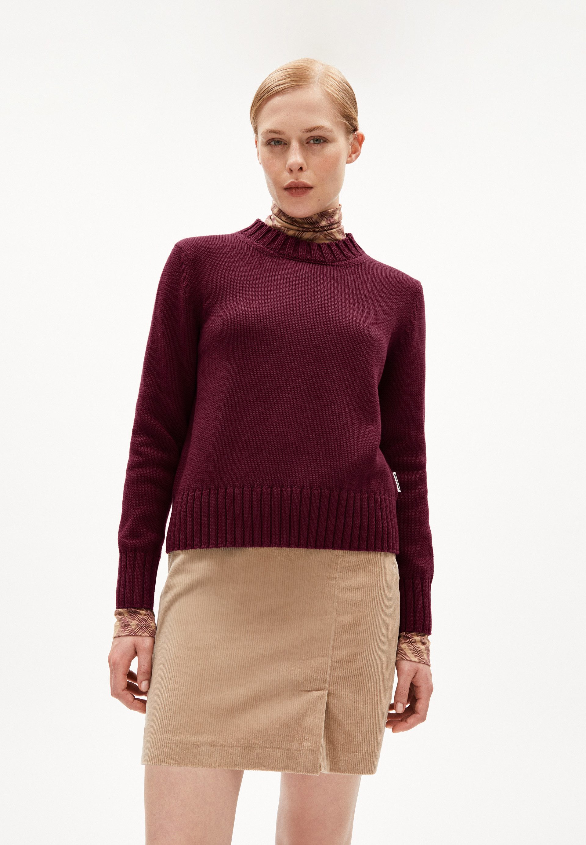 Armedangels Strickpullover AMALIAAS EREN COTTON (Relaxed Fit) Rundhalsausschnitt