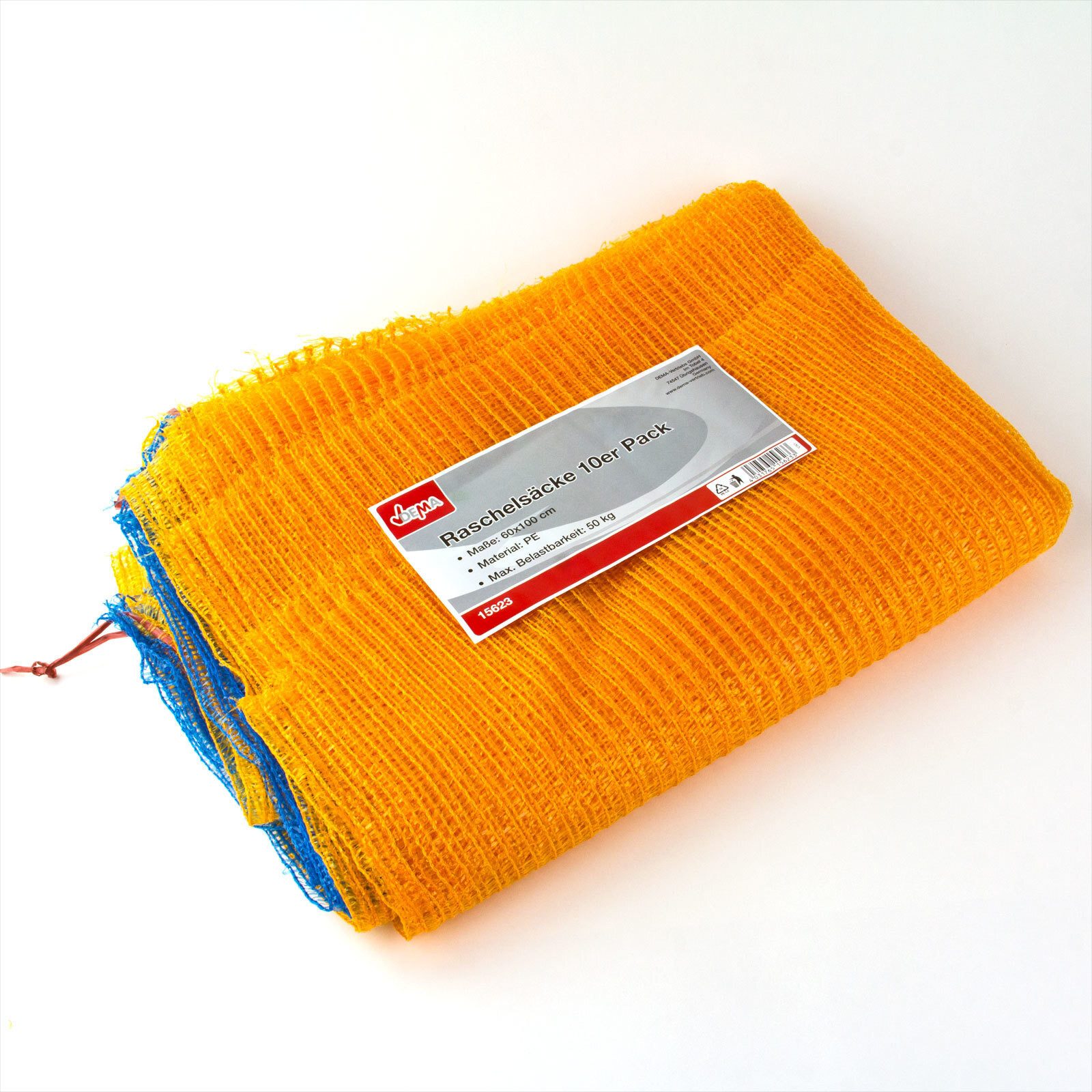 DEMA Raschelsack Raschelsack 10er Set 50 kg stabil und atmungsaktiv