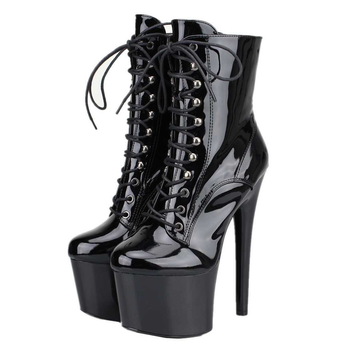 Erogance Lack High Heel Stiefelette A1020 Größe 36 - 43 High-Heel-Stiefel