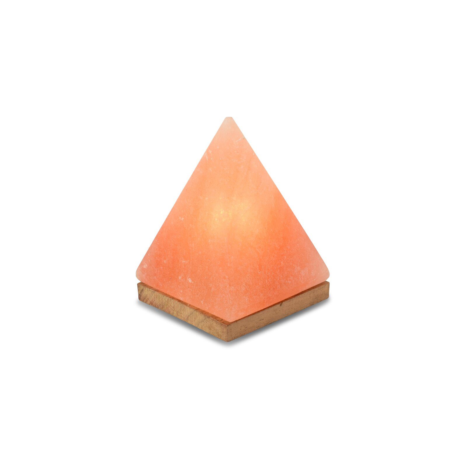 HAF Salzkristall-Tischlampe Rosa Salzlampe Pyramide Salzkristalllampe inkl. Fassung + Birne, Leuchtmittel wechselbar, Warmweiß/Rosa, Handgefertigt - jeder Stein ein Unikat