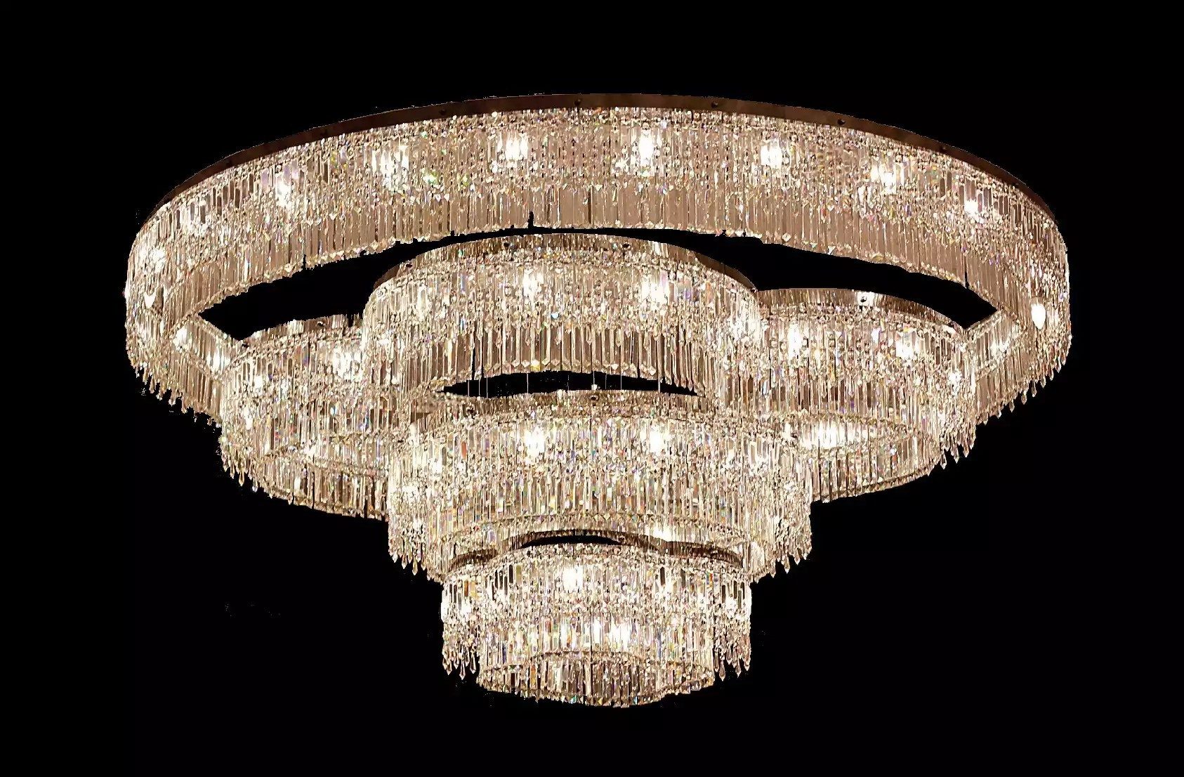 JVmoebel Kronleuchter Kristallleuchter für Foyer in elegantem Design, Leuchtmittel wechselbar, Made in Europa