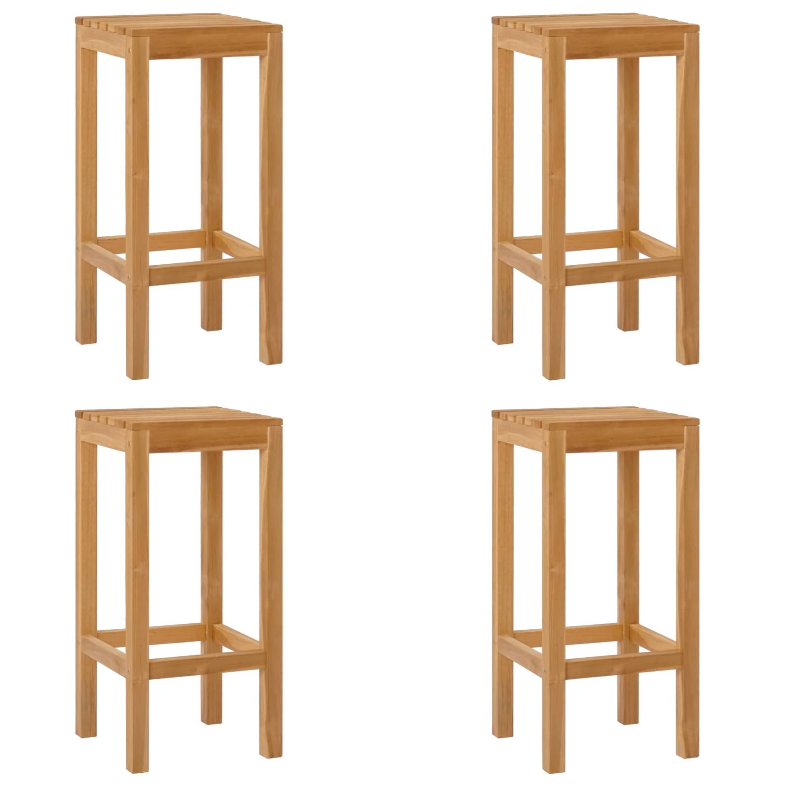 vidaXL Gartenstuhl Barhocker 4 pcs Braun Massivholz (4 St)