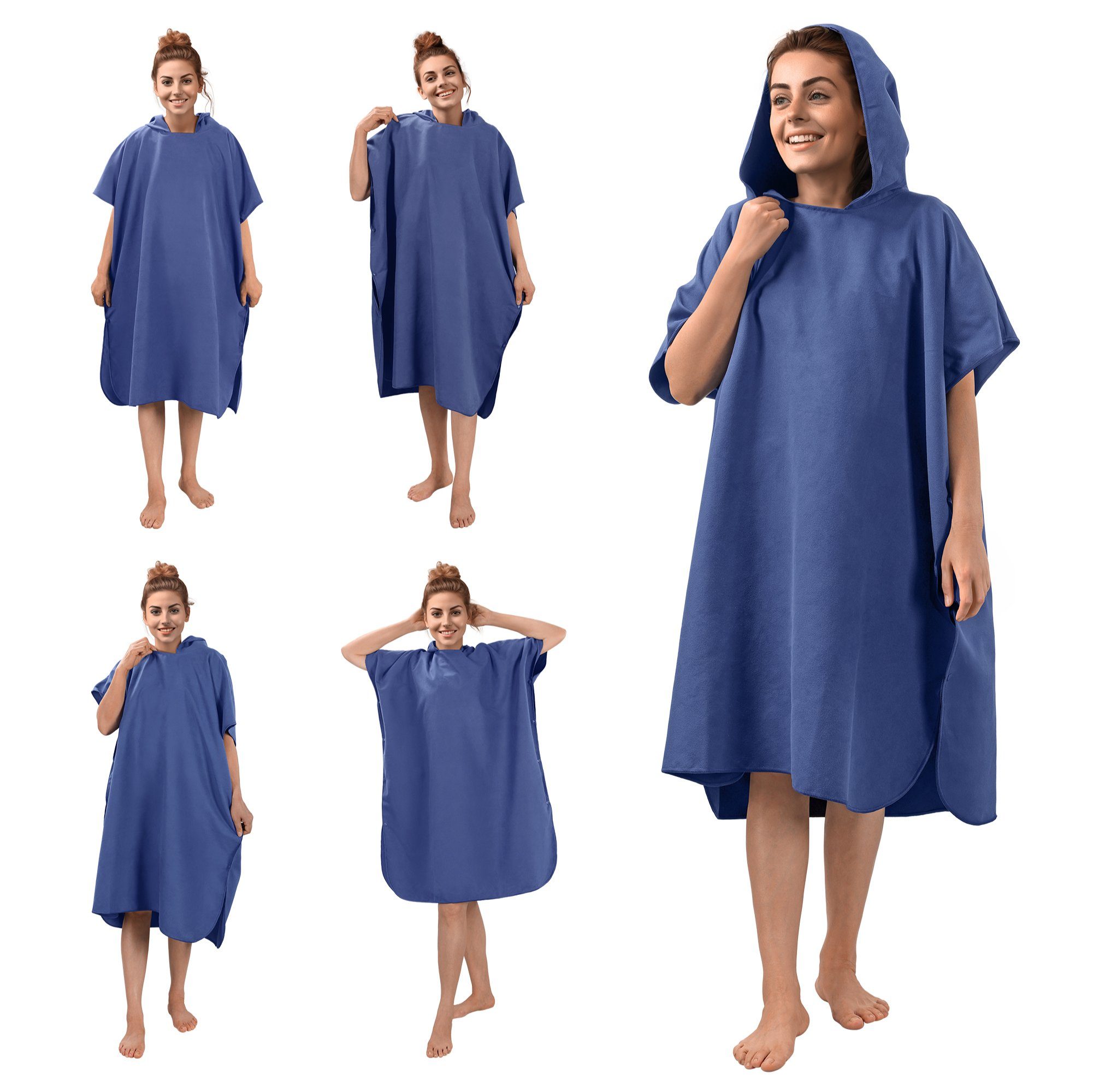 JEMIDI Badeponcho Badeponcho Unisex - Surf Poncho aus Mikrofaser - Tuch für Erwachsene, Polyester