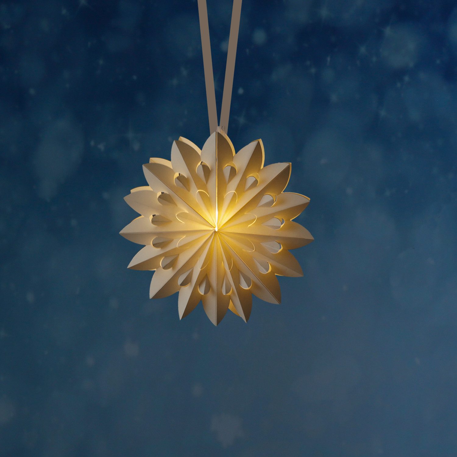 MARELIDA LED Stern LED Papierstern Adventsstern Weihnachtsstern Faltstern beleuchtet 40cm, LED Classic, warmweiß (2100K bis 3000K)