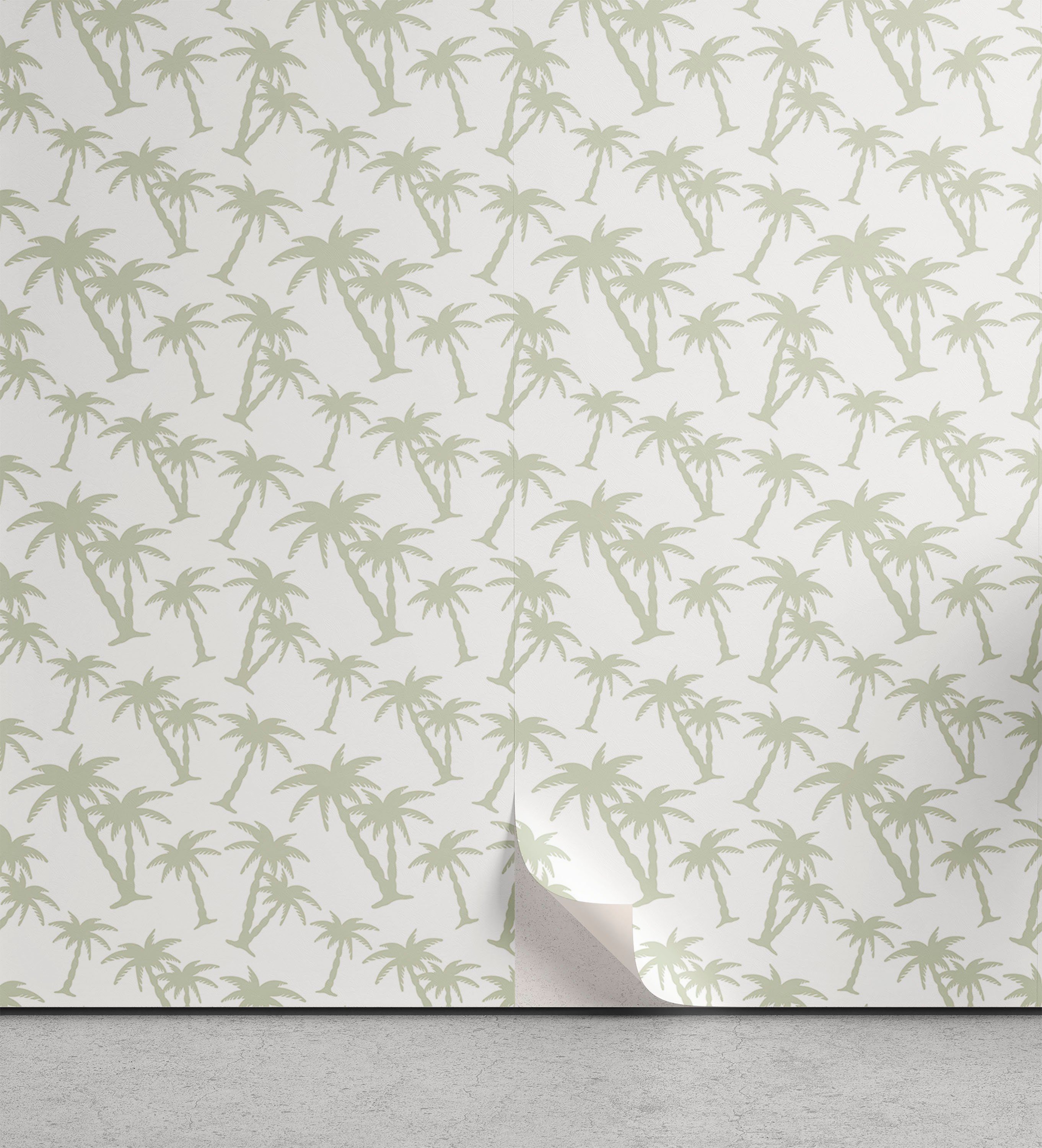 Abakuhaus Vinyltapete selbstklebendes Wohnzimmer Küchenakzent, hawaiisch Tropic Kokosnuss-Palmen