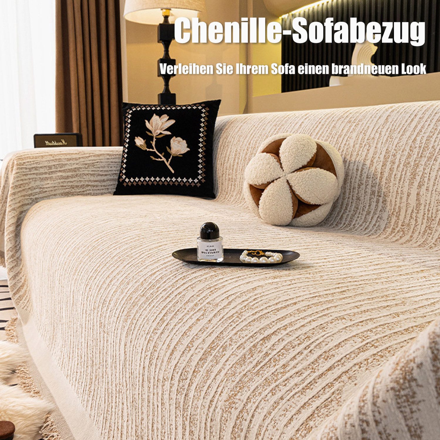 Refttenw Sofaschoner Sofaüberwürfe,Couch Überzug,Chenille Mit Fransen günstig online kaufen