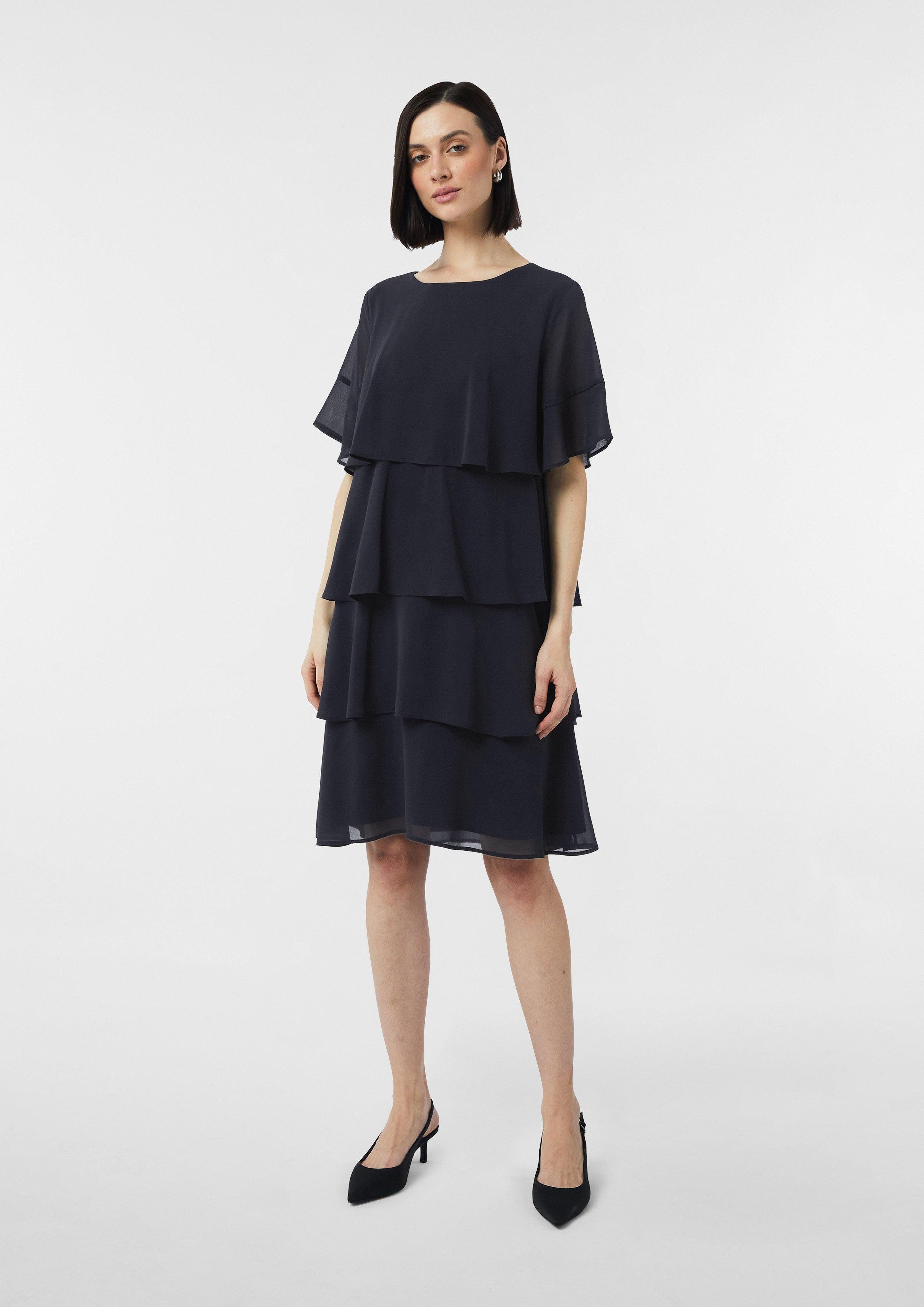 Comma Minikleid Kurzes Volantkleid aus Crêpe-Chiffon günstig online kaufen