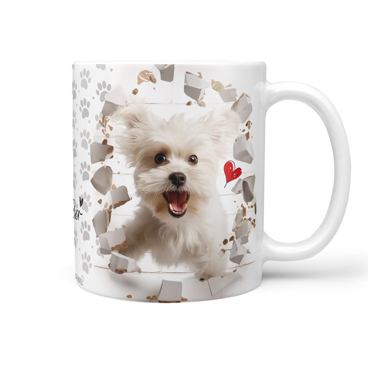 Sunnywall Tasse Malteser - Hund Hunderasse - Geschenk für Hundeliebhaber, Keramik, inkl. Geschenkkarte